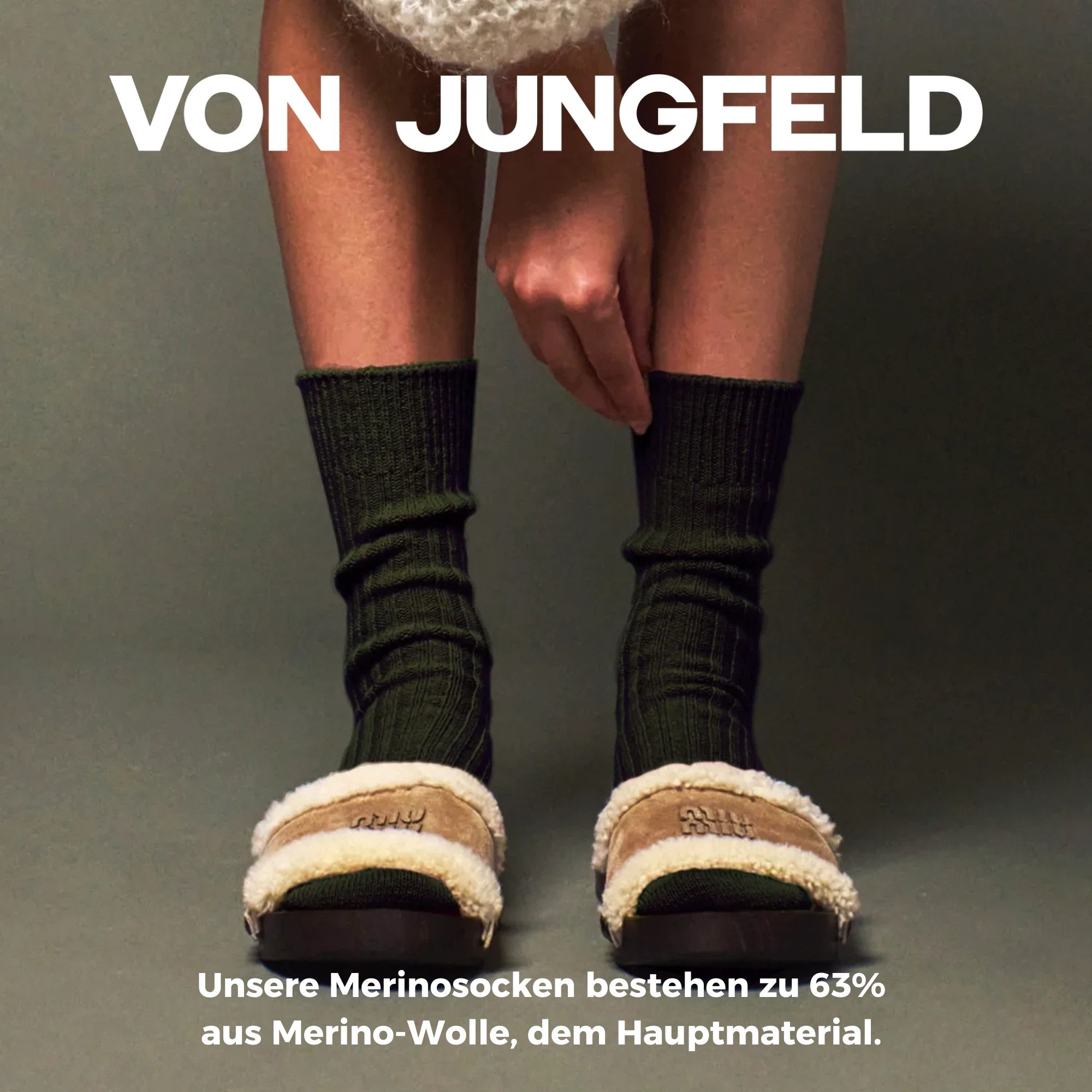 von Jungfeld Socken Merino Merinowolle 35-46 Unisex (1-Paar, 1 Paar) Winter Thermosocken Damen & Herren Wandersocken