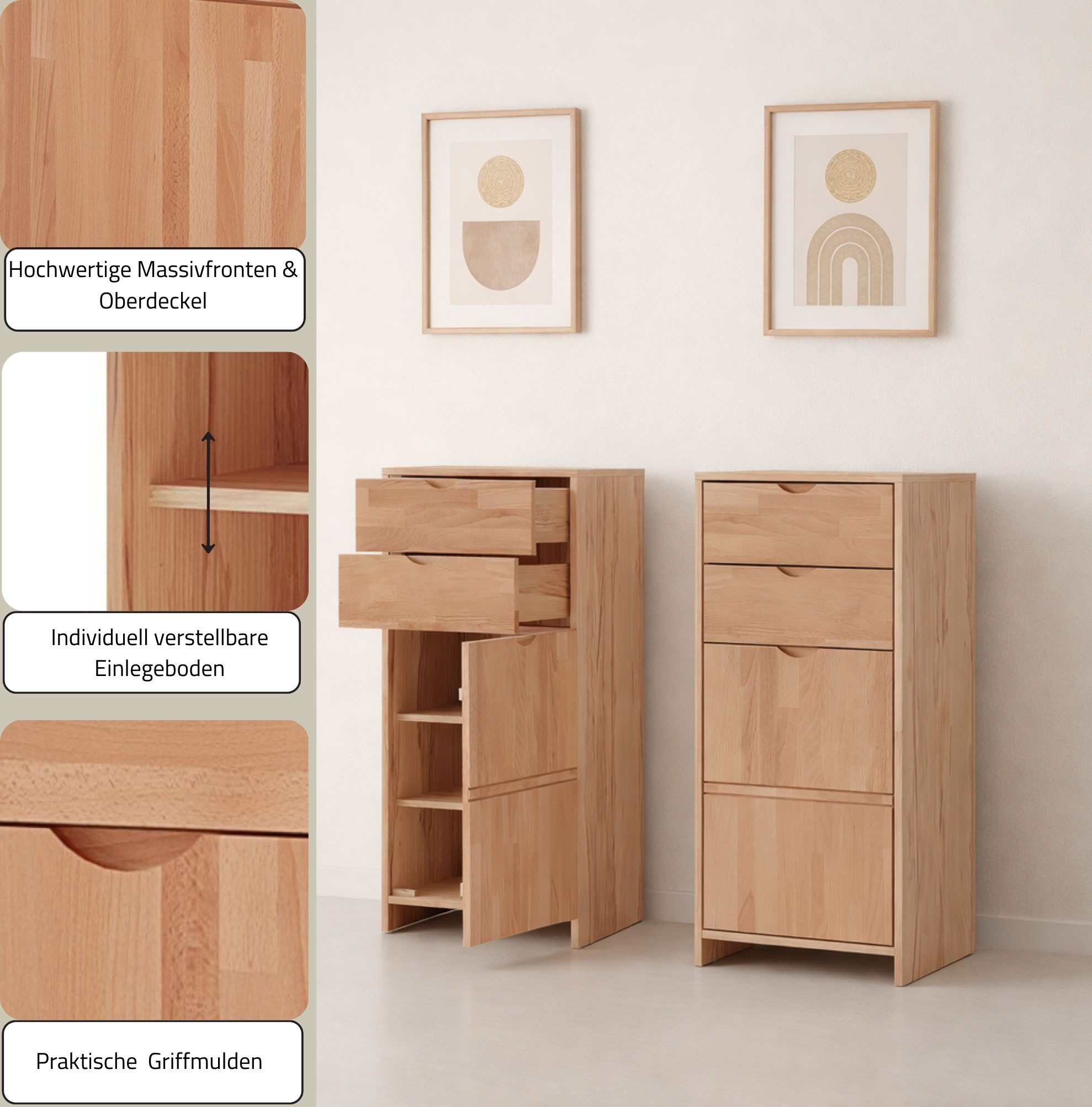 OTTO home Schuhschrank Maximus: 2 Schubladen mit Softclose,2 variablen einlegeboden, 3 Fächer