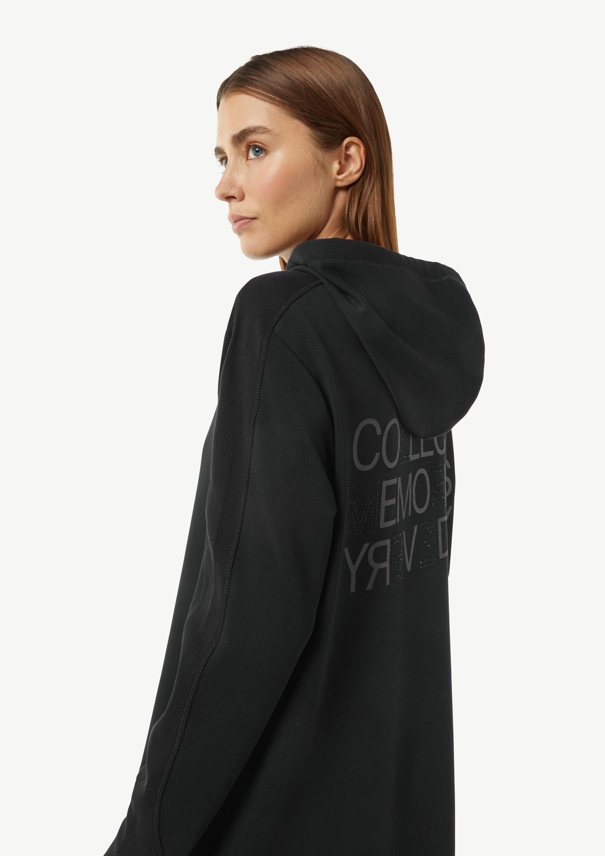 comma Midikleid Kleid Sweat-Kleid mit Kapuze und Rückenprint