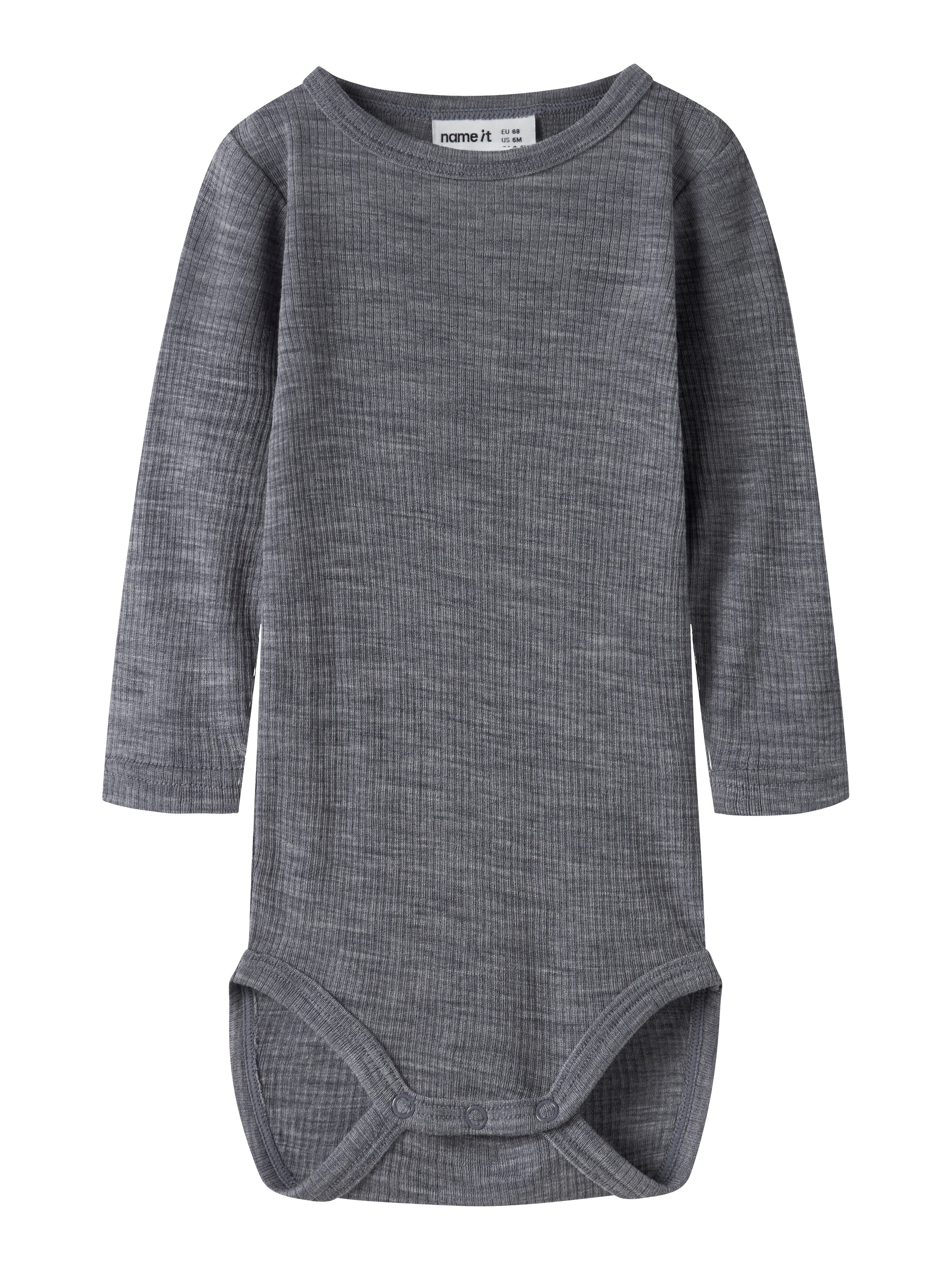Name It Langarmbody NBNWAX WOOL RIB LS BODY NOOS aus reiner Merinowolle