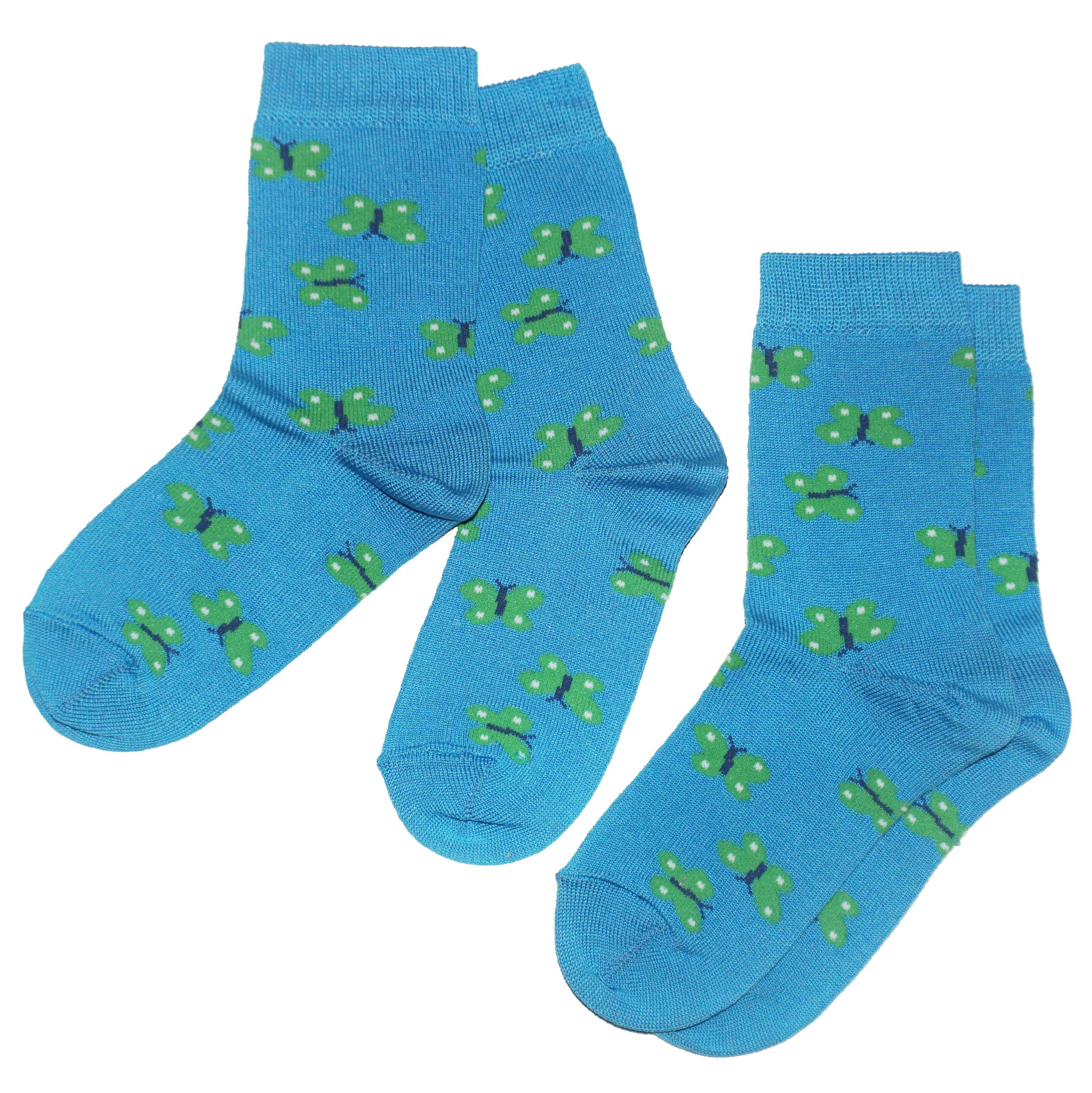 WERI SPEZIALS Strumpfhersteller GmbH Basicsocken Kinder Socken 2-er Pack >Kleine Schmetterlinge