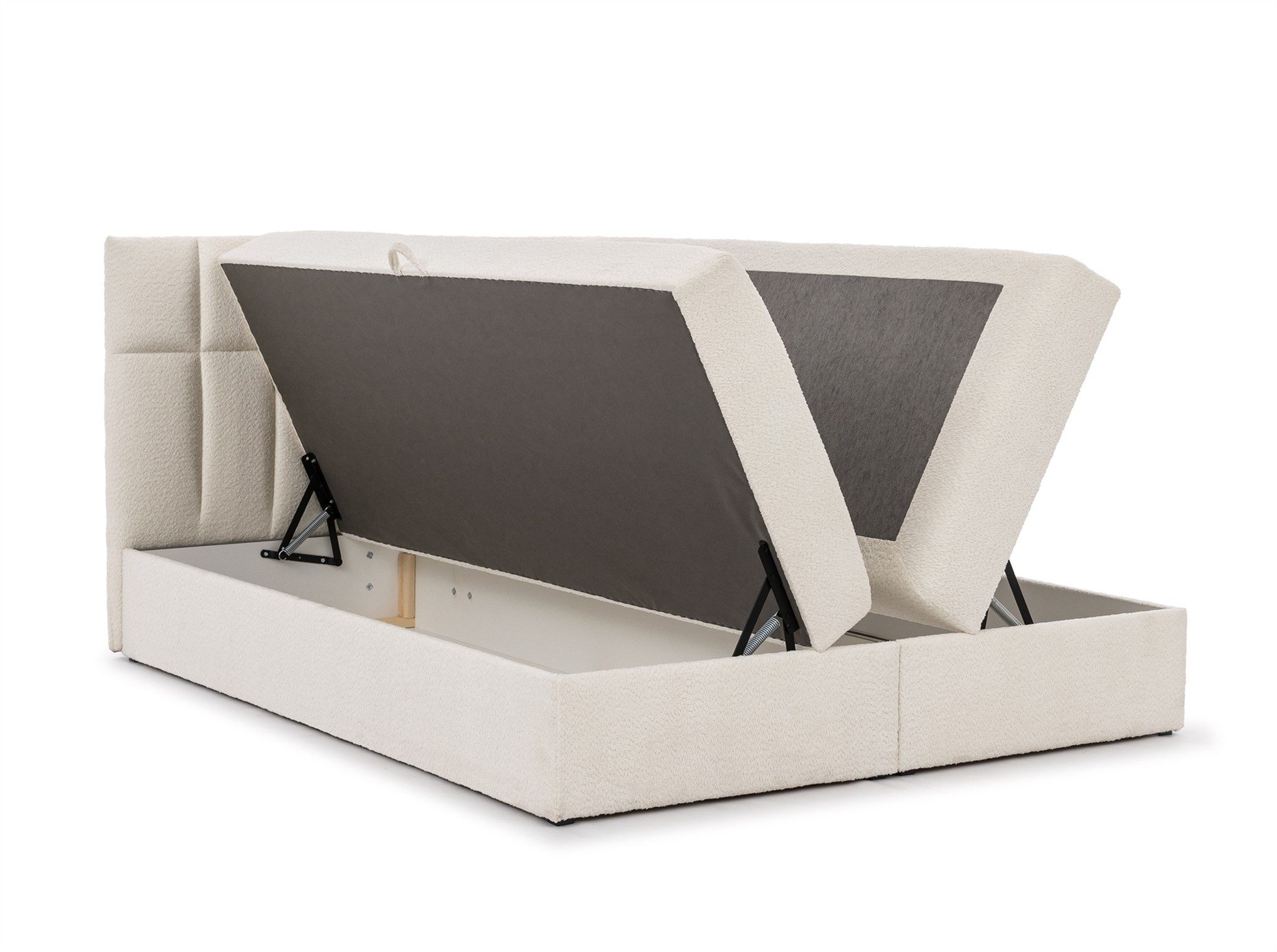 Fun Möbel Boxbett Schlafzimmerbett DOMINGA Standard Überlänge (220cm) (mit Bonellfederkernmatratze, inkl. Kaltschaumtopper), 2 x Bettkasten