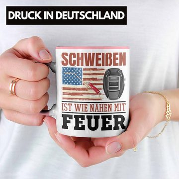 Trendation Tasse Schweißen Ist WIe Nähen Mit Feuer USA Tasse Geschenk für Schweißer Met