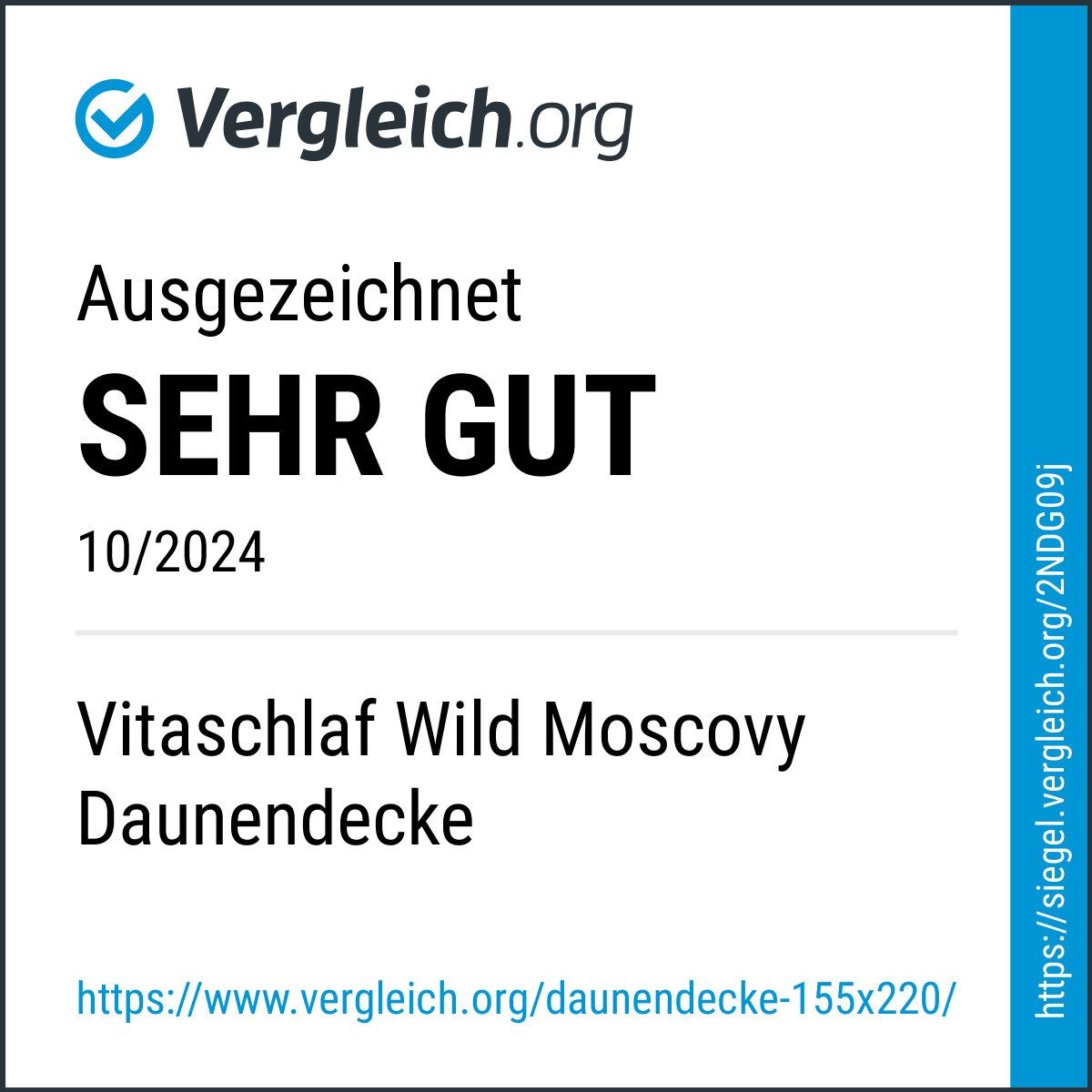 Vitaschlaf Daunenbettdecke Vitaschlaf® Wild Moscovy® Bettdecken Sommer Wint günstig online kaufen