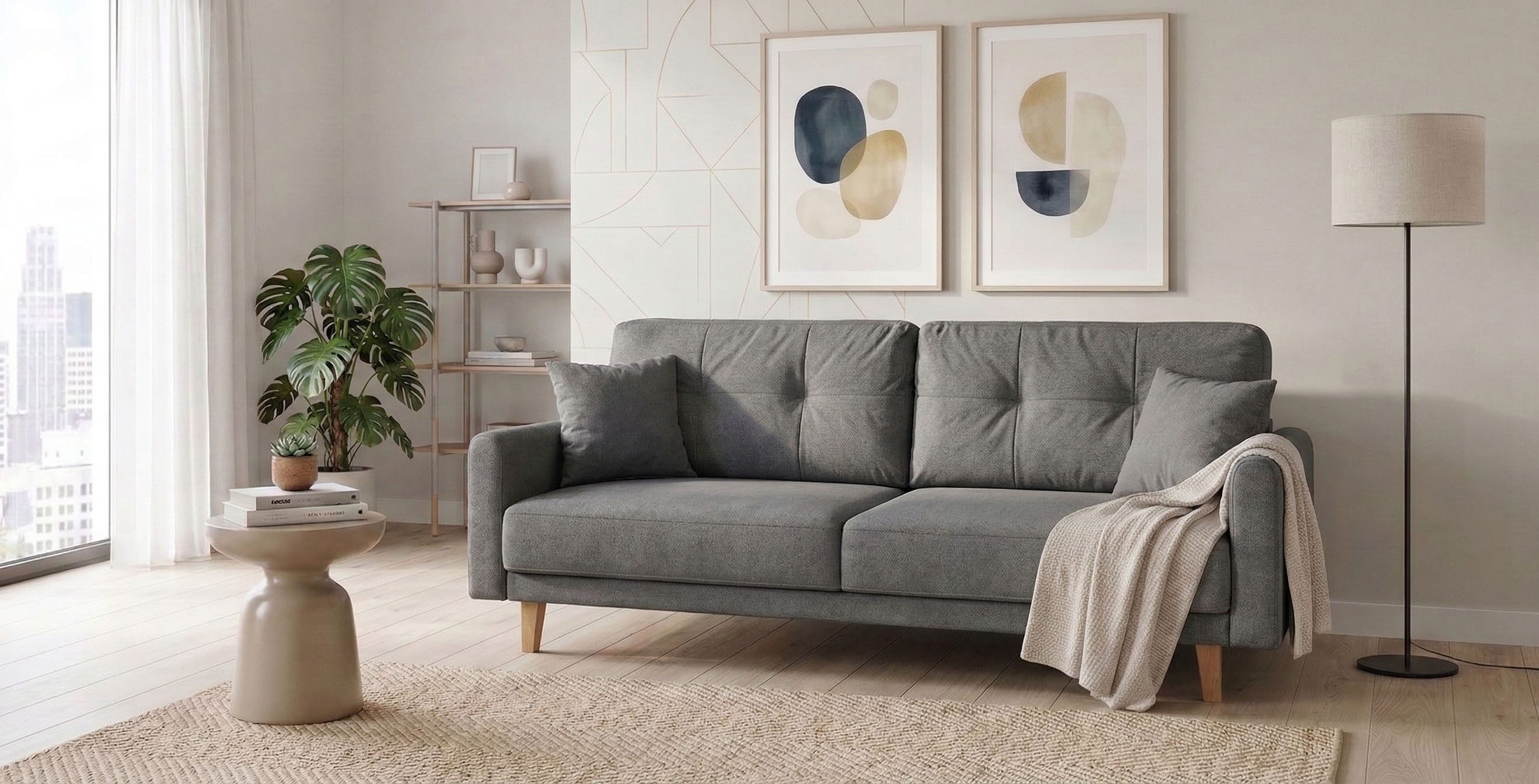 OTTO home 3-Sitzer TRIPLO optionale Schlafsofa mit Bettkasten, Maße B/T/H: 215/100/89 cm, Wahlweise Bettfunktion - Liegefläche 145x191 cm, Rücken-, Zierkissen