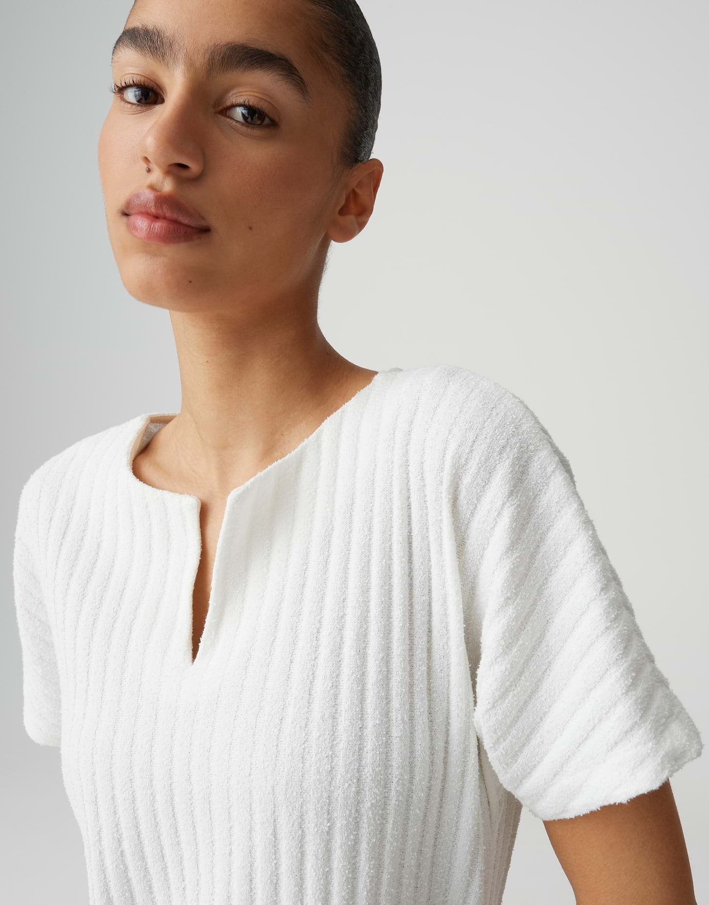OPUS Kurzarmshirt Sombri aus Jersey mit Rippstruktur elastischer Stoff, weicher Griff, Casual – Bild 4 von 5