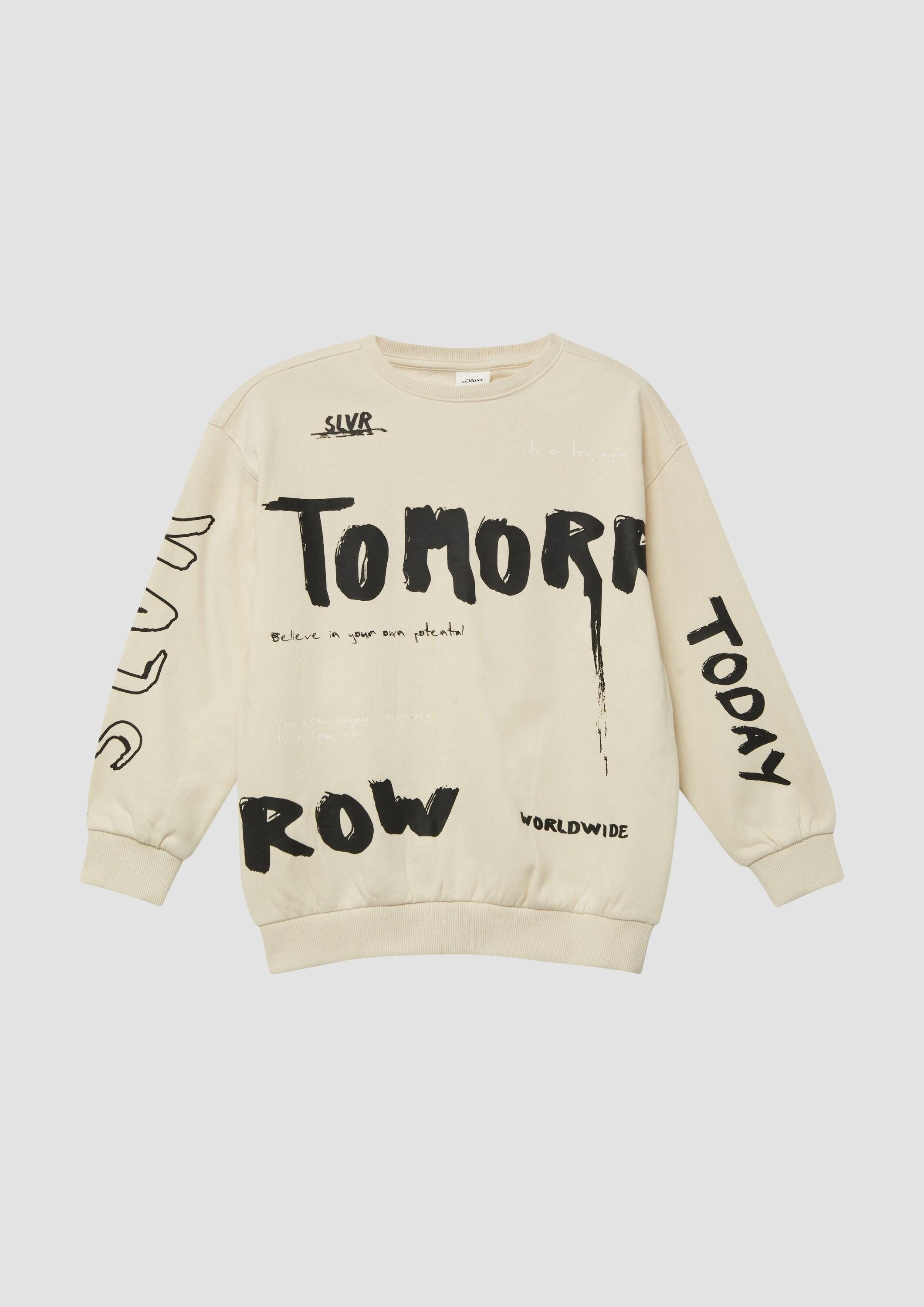 s.Oliver Sweatshirt Sweatshirt Oversized Sweatshirt mit All-over-Print