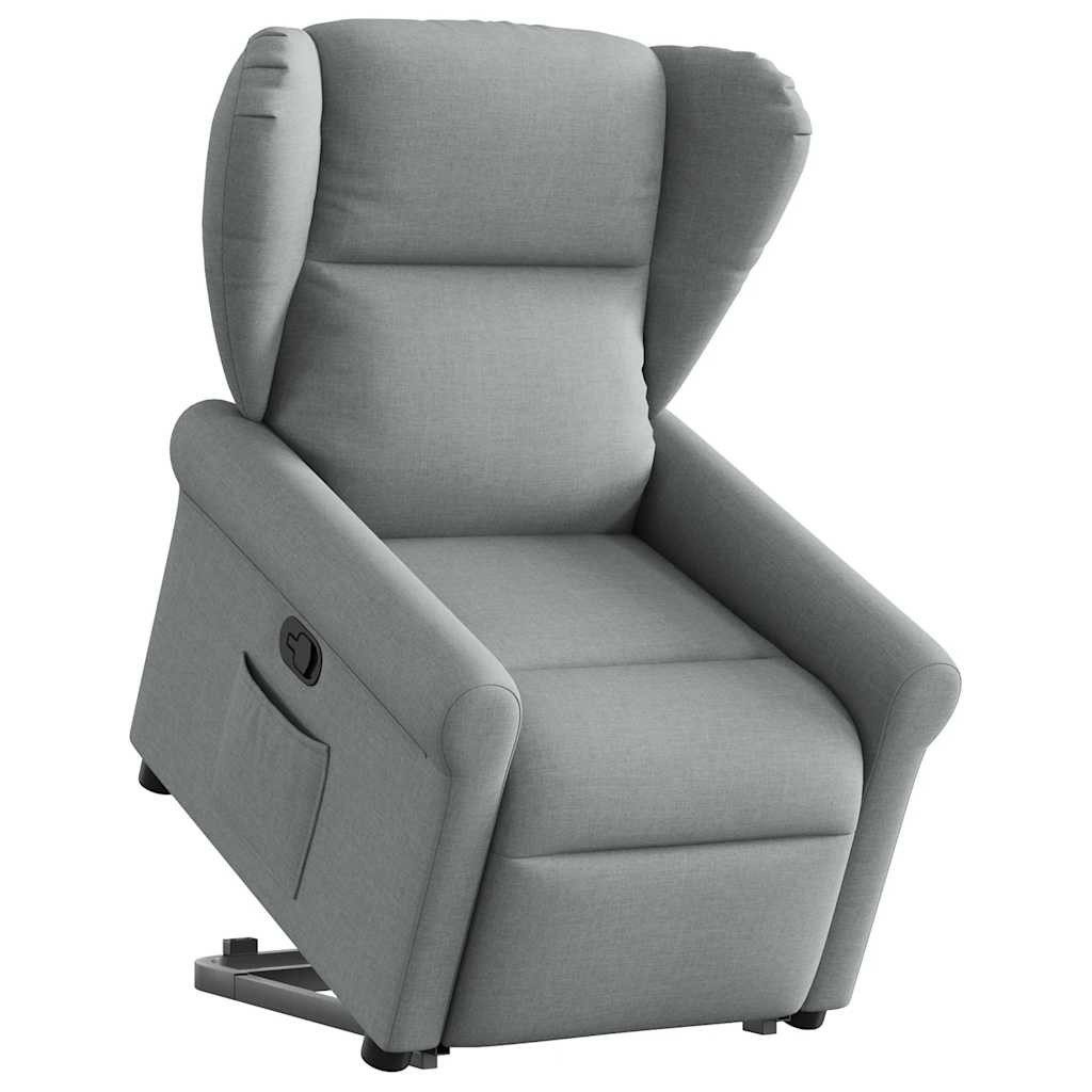 vidaXL Sessel Relaxsessel mit Aufstehhilfe Hellgrau Stoff (1-St)