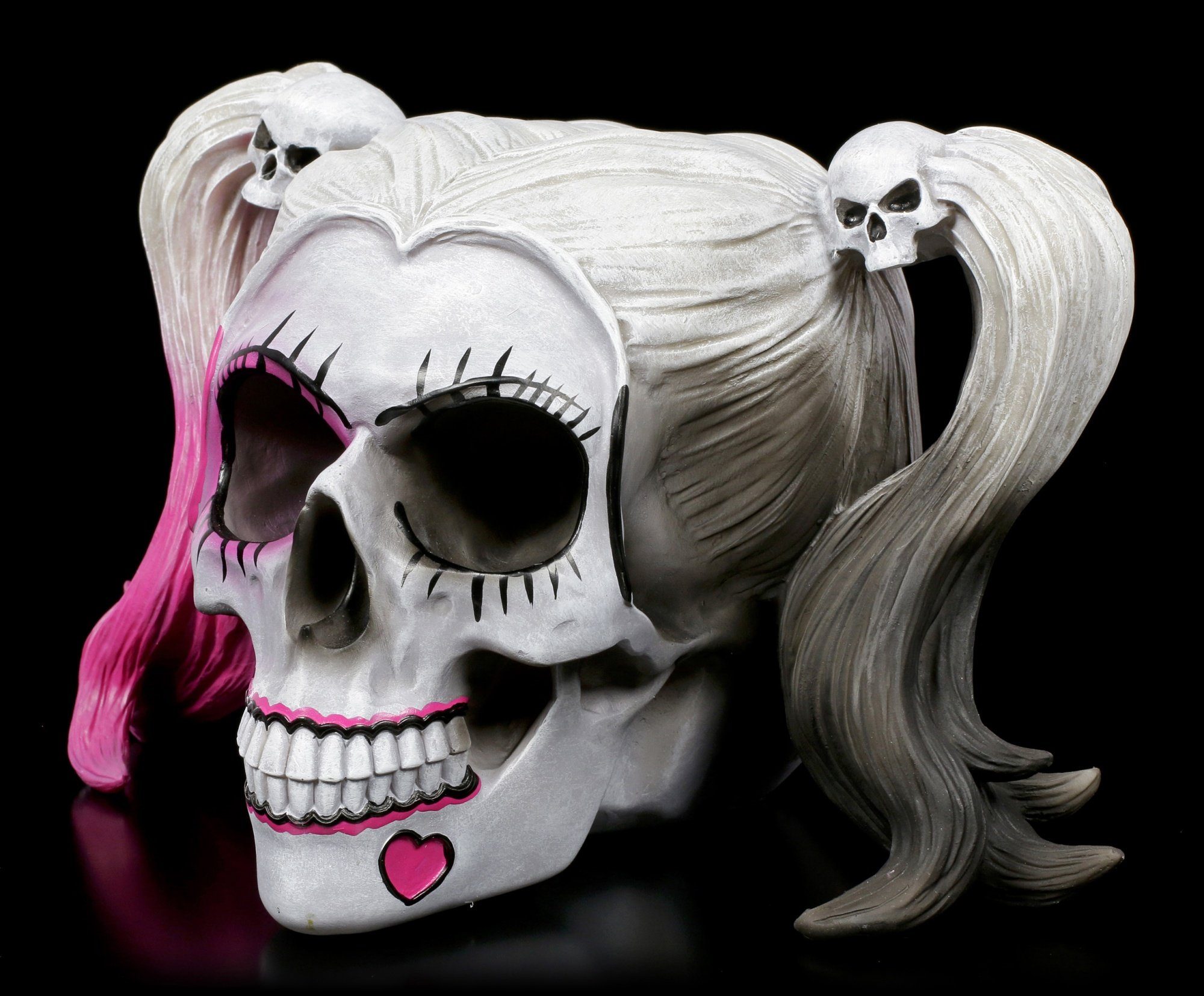 Figuren Shop GmbH Dekofigur Gothic - Totenkopf Little Monster Harlequin - Deko Halloween