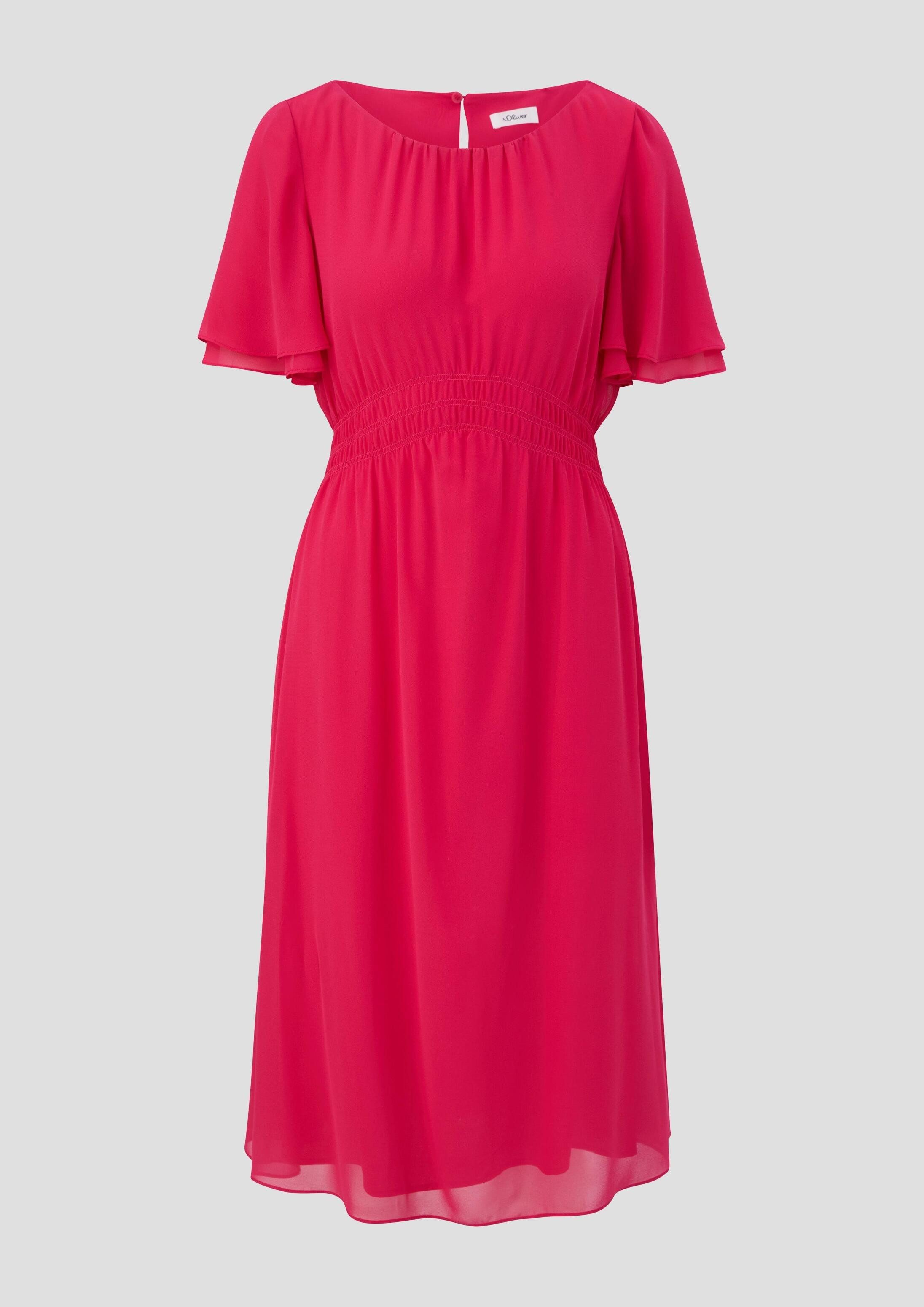 s.Oliver Midikleid Kleid Chiffonkleid mit Raffung