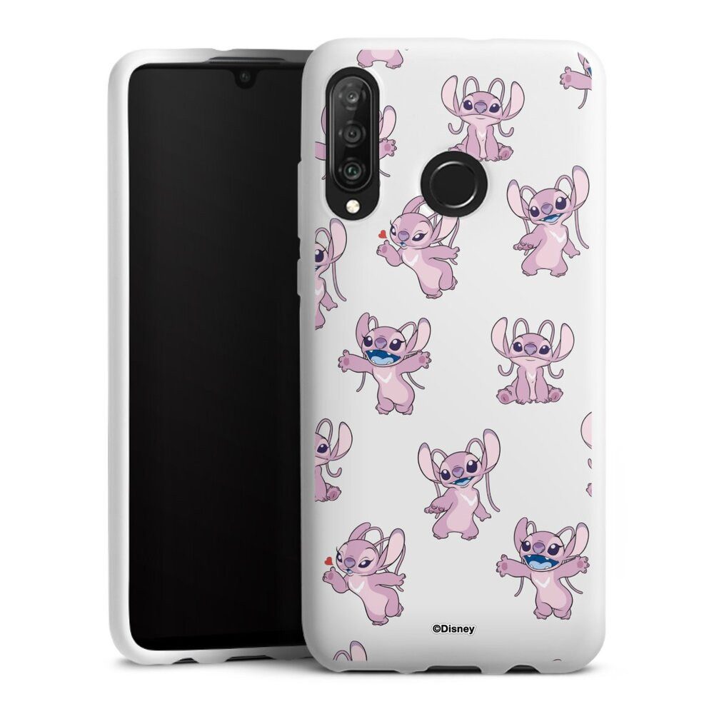 DeinDesign Handyhülle Lilo & Stitch Engel Disney Angel Faces Pattern Transparent, Huawei P30 Lite Premium Silikon Hülle Bumper Case Handy Schutzhülle