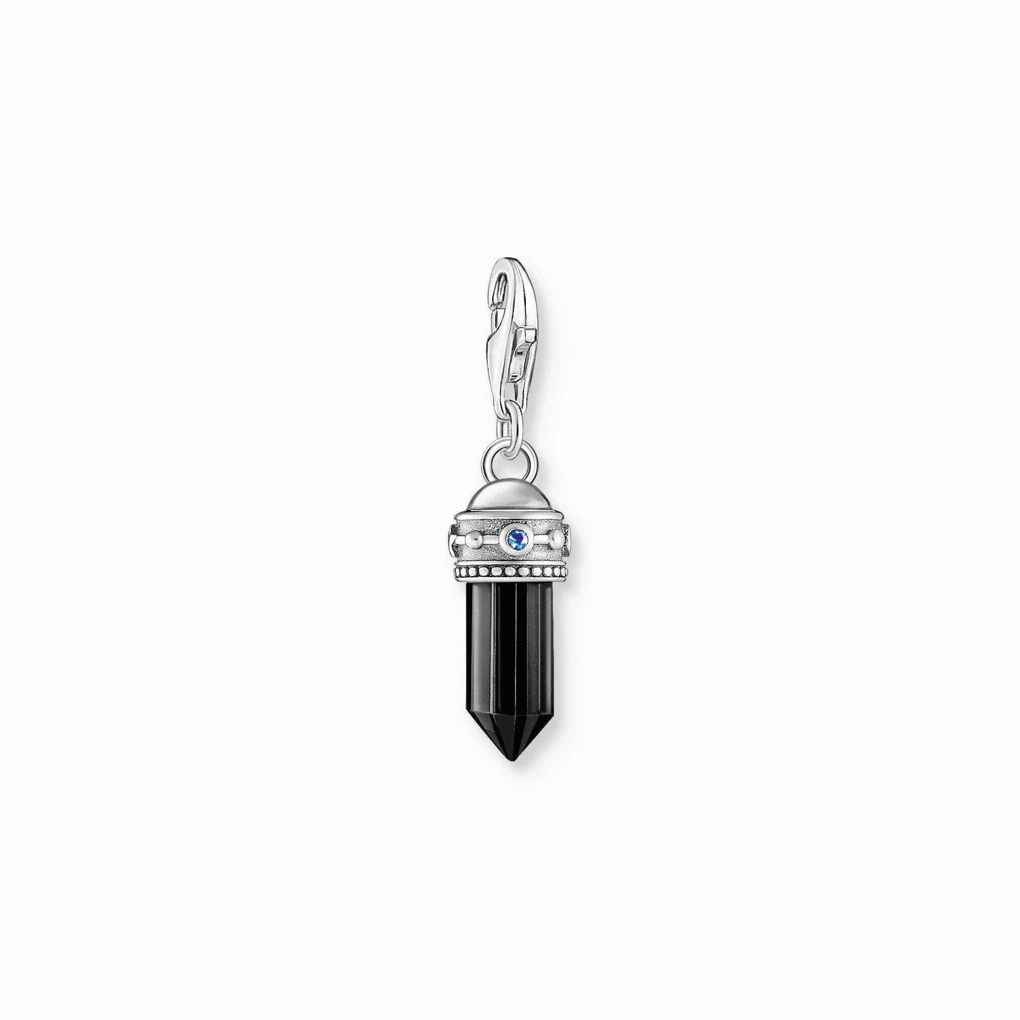 THOMAS SABO Charm-Einhänger Charm-Anhänger Hexagon mit Onyx Silber geschwärzt