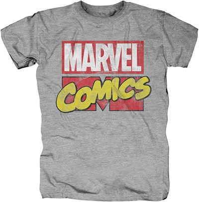 MARVEL Print-Shirt »MARVEL Comics T-Shirt grau vintage Erwachsene + Jugendliche Gr. S M L XL XXL«