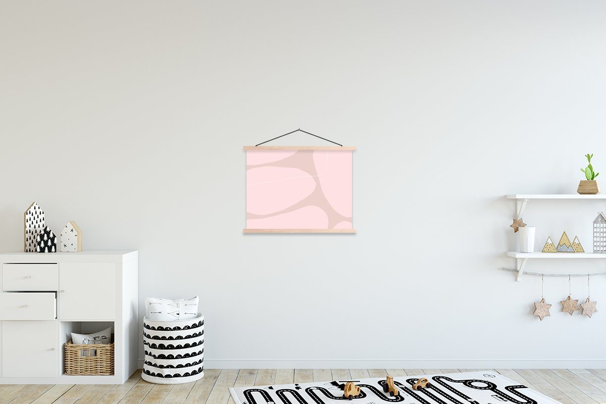 Magnetisch Geometrische Posterleiste, für Textilposter Rosa Poster MuchoWow Formen Wohnzimmer, St), (1 Abstrakt, - Bilderleiste, -