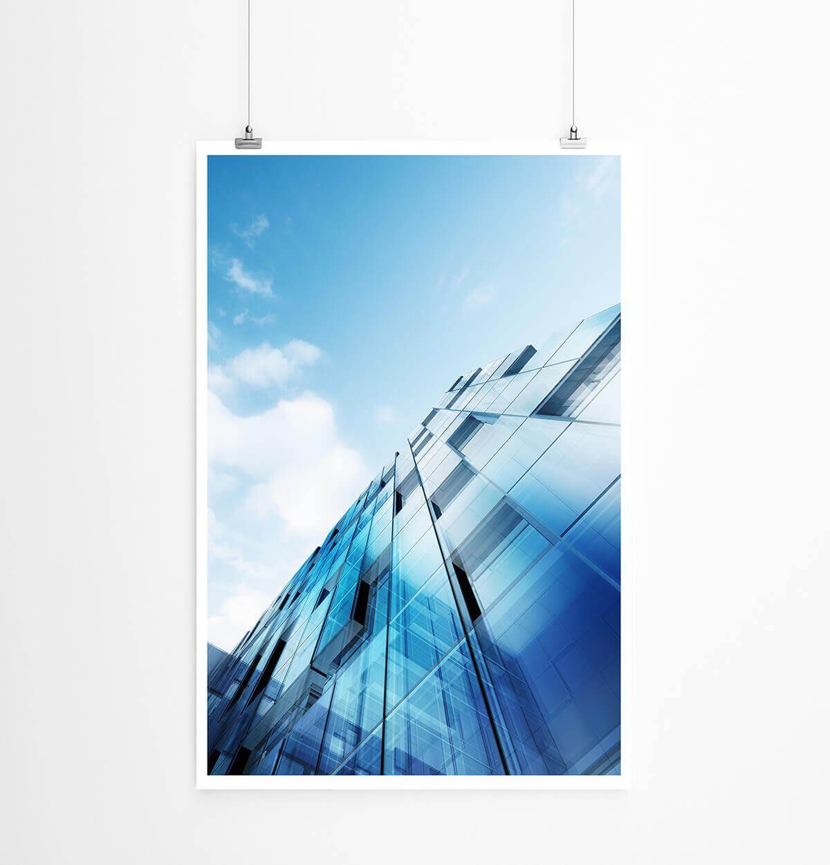 Sinus Art Poster Fotocollage 60x90cm Poster Architektur Modell eines Glasgebäudes