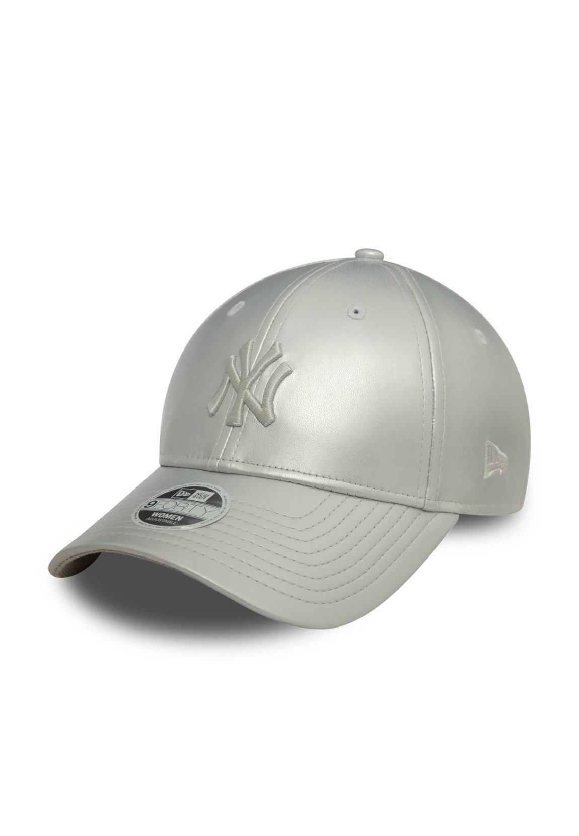 New Era Baseball Cap New Era Wmns Midi PU 9Forty Adjustable Damen Cap NY YANKEES Silber