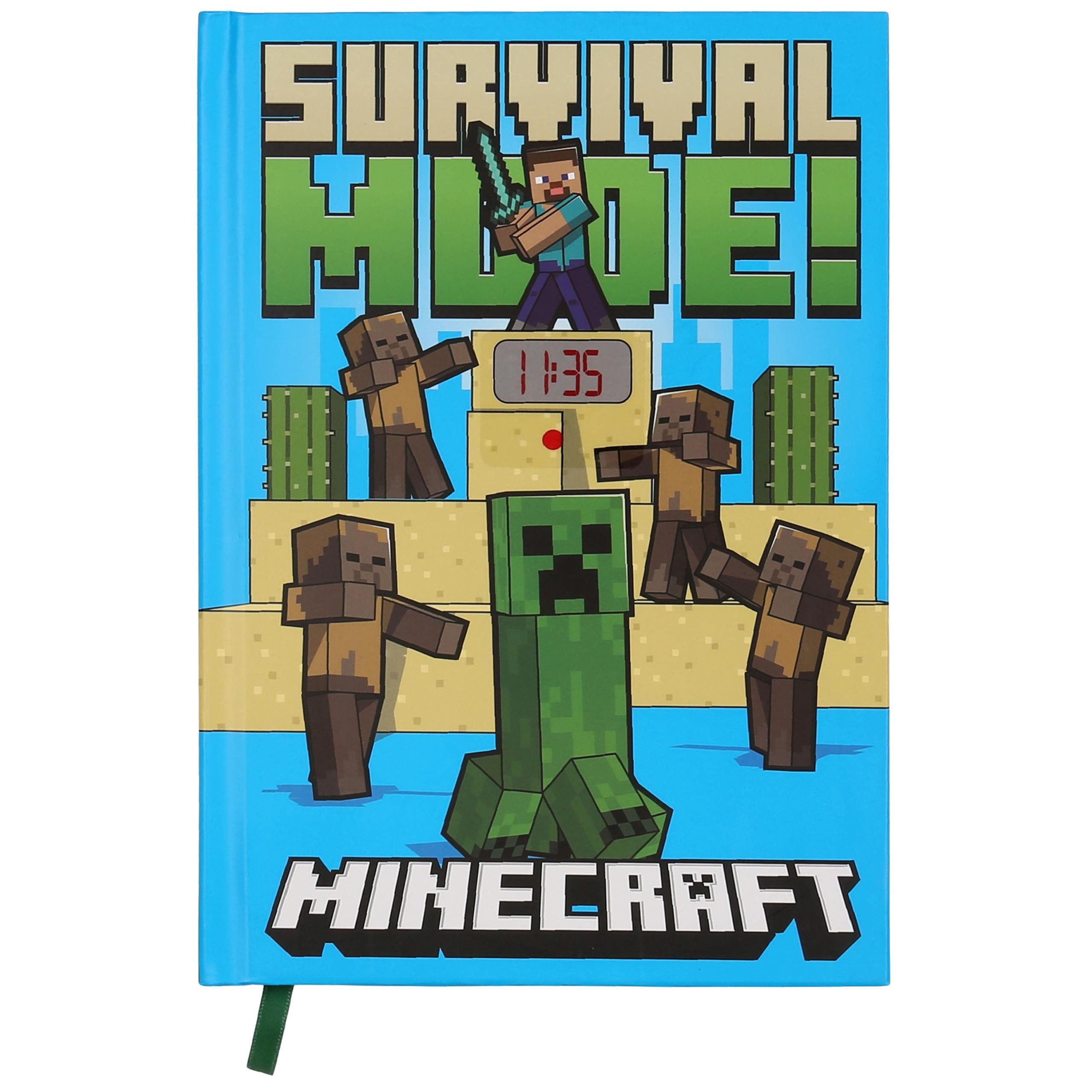 Minecraft Notizbuch Minecraft A5-Notizbuch mit LED-Digitaluhr, interaktiv