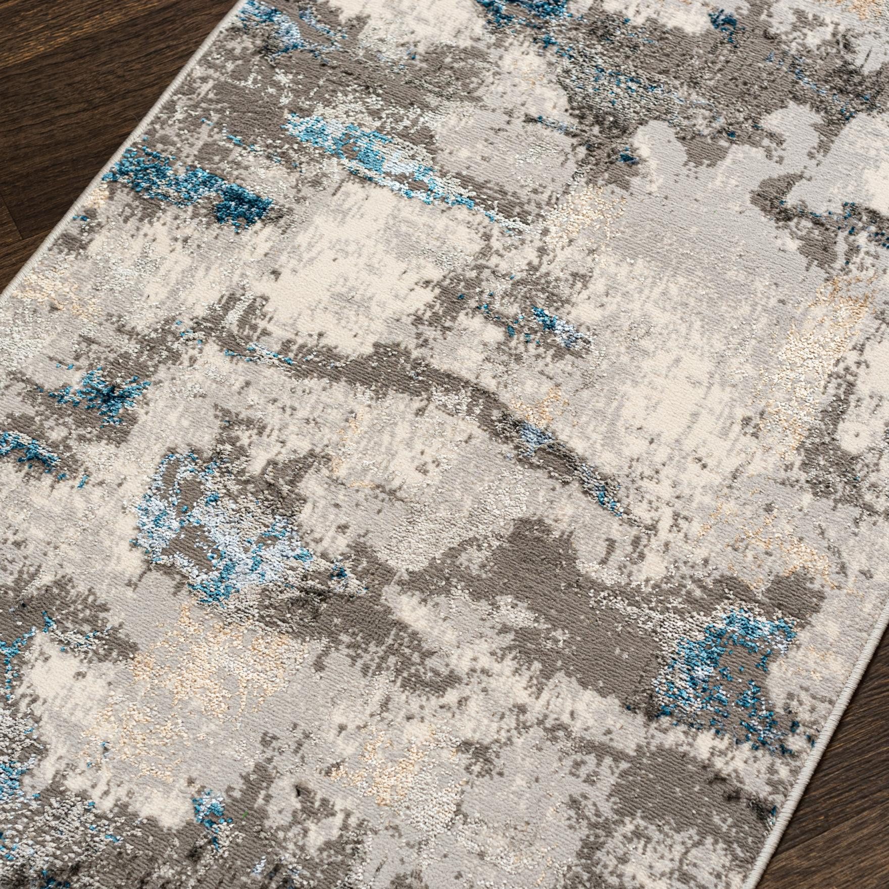Mazovia Läufer Modern Abstrakt Beige Anthrazit Flur, Schlafzimmer, Diele, Fußbodenheizung – Bild 4 von 5