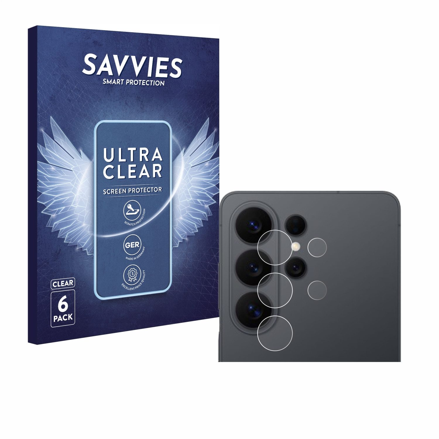 Savvies Displayschutzfolie Schutzfolie für Samsung Galaxy S26 Ultra (NUR Kameraschutz), 6 Stück, Displayschutz Schutz Folie Klar Transparent