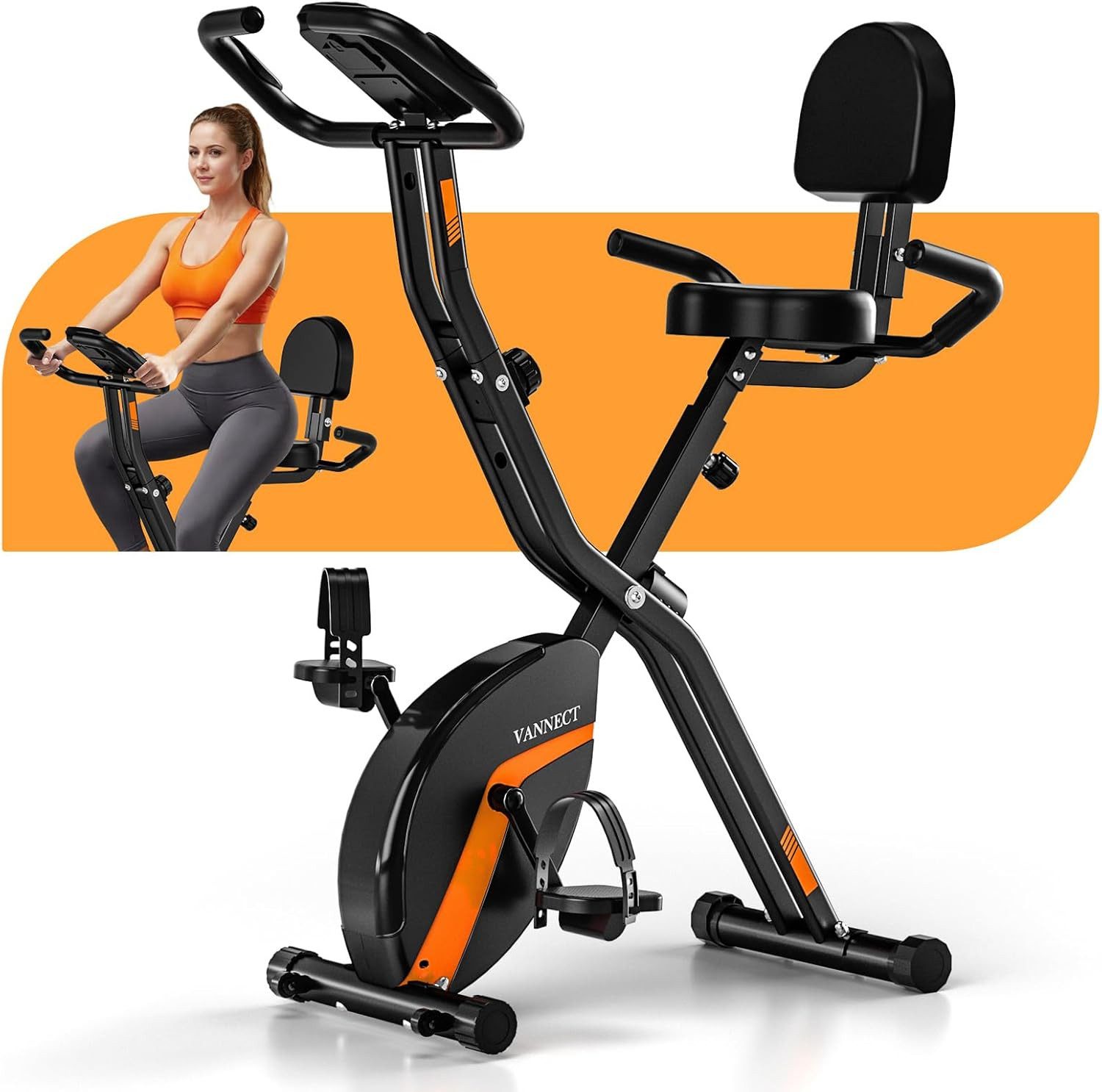 Produktbild von VANNECT Fahrrad,Ergometer Mit 16 Stufen Magnetwiderstand Heimtrainer, Rot