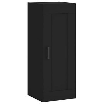 vidaXL Kleiderschrank Regal Highboard Schrank Schwarz 34,5x34x180 cm Holzwerkstoff