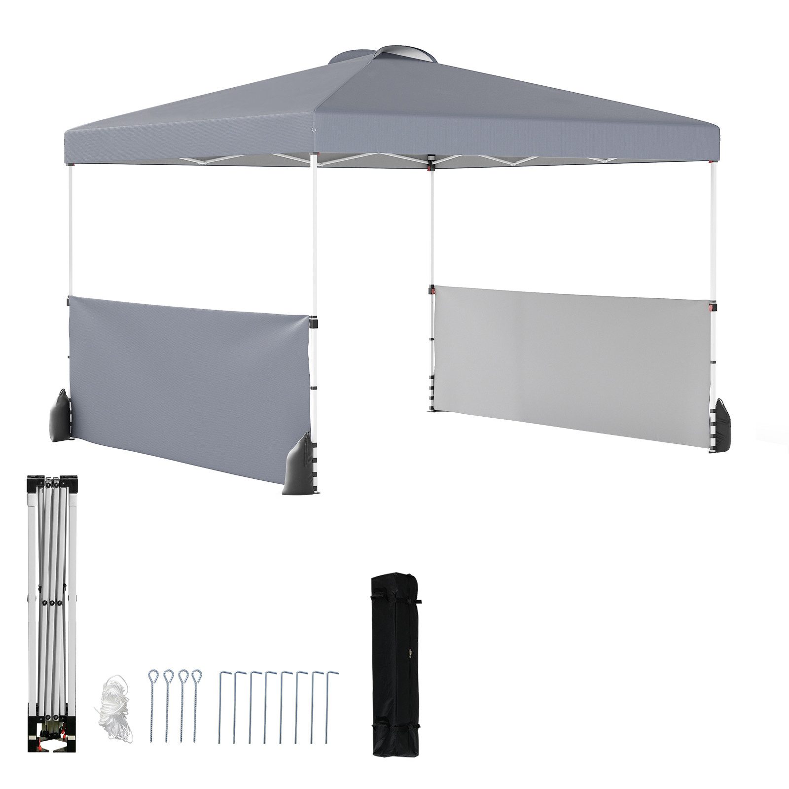 KOMFOTTEU Faltpavillon, Pop-Up-Pavillon, mit Seitenwänden & Tragtasche