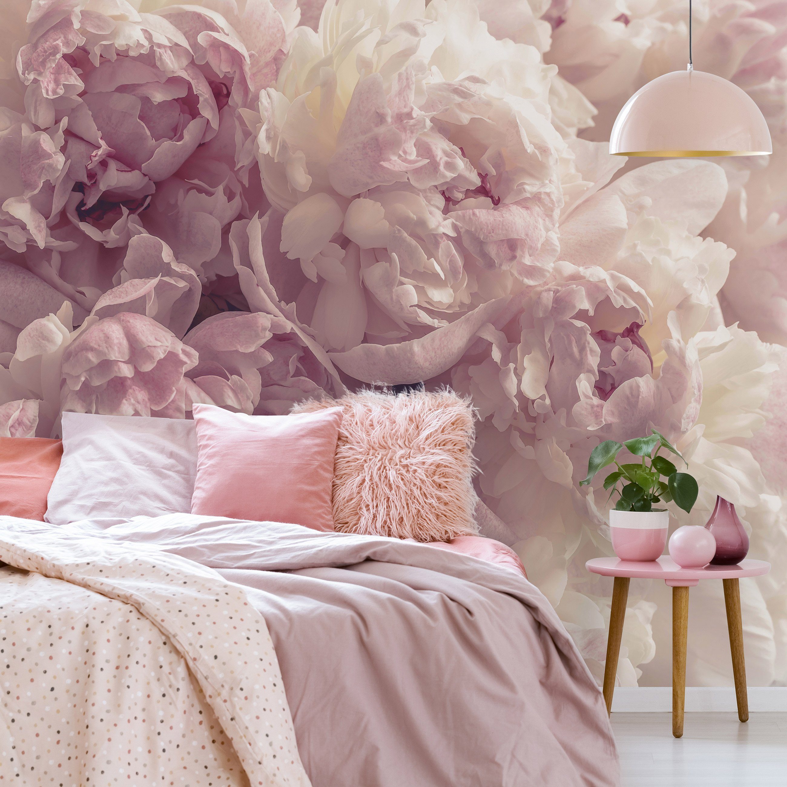 Motivtapete, Wohnzimmer Vliestapete 3D Rose Blumen, Schlafzimmer oder Tapete inklusive EFFEKT Vliestapete Vintage für Kleister Wallarena Pfingstrosen Blumen Glatt, Wandtapete Fototapete Vlies