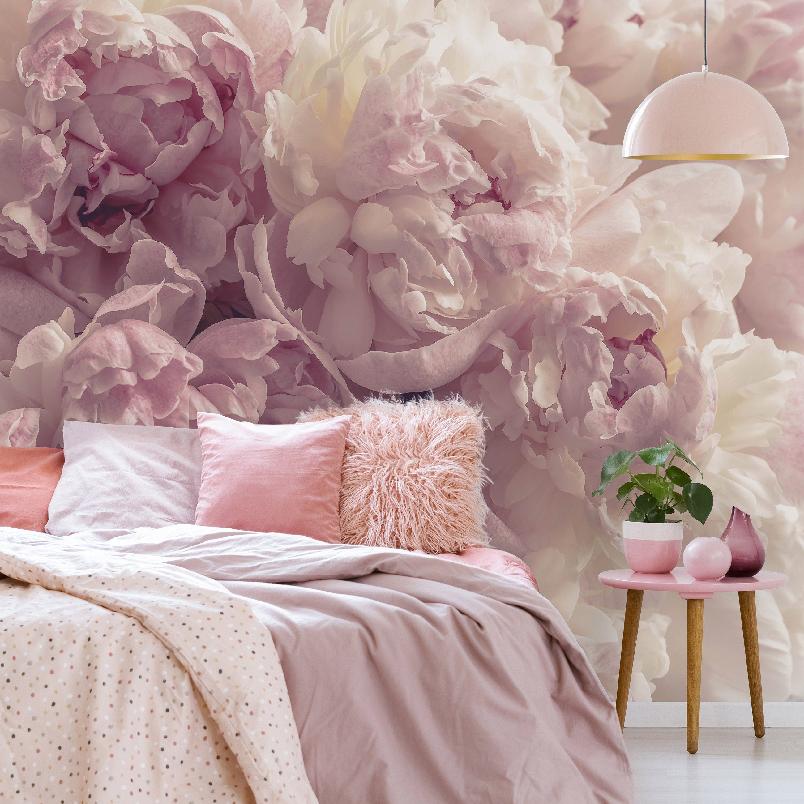 Wallarena Fototapete Blumen Pfingstrosen Rose Vlies Tapete Wohnzimmer Schla günstig online kaufen