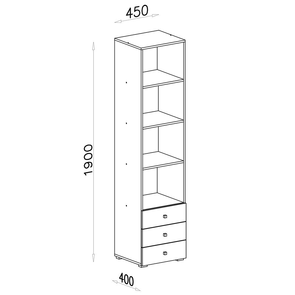 Lomadox Regal SEATTLE-133, in Beton/weiß