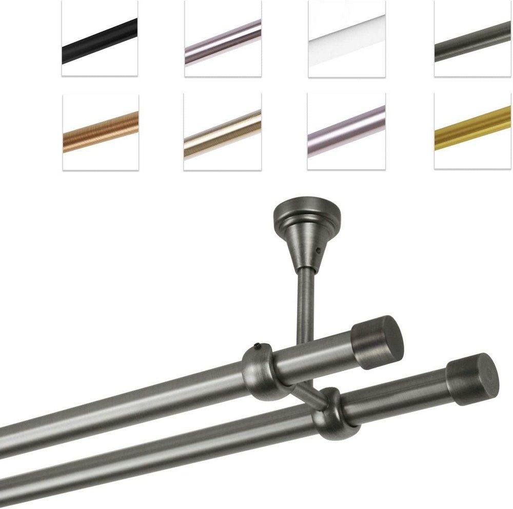 MDEKOR Gardinenstange Vorhangstange 19mm, 2-läufig, kürzbar, 2-läufig Decke günstig online kaufen