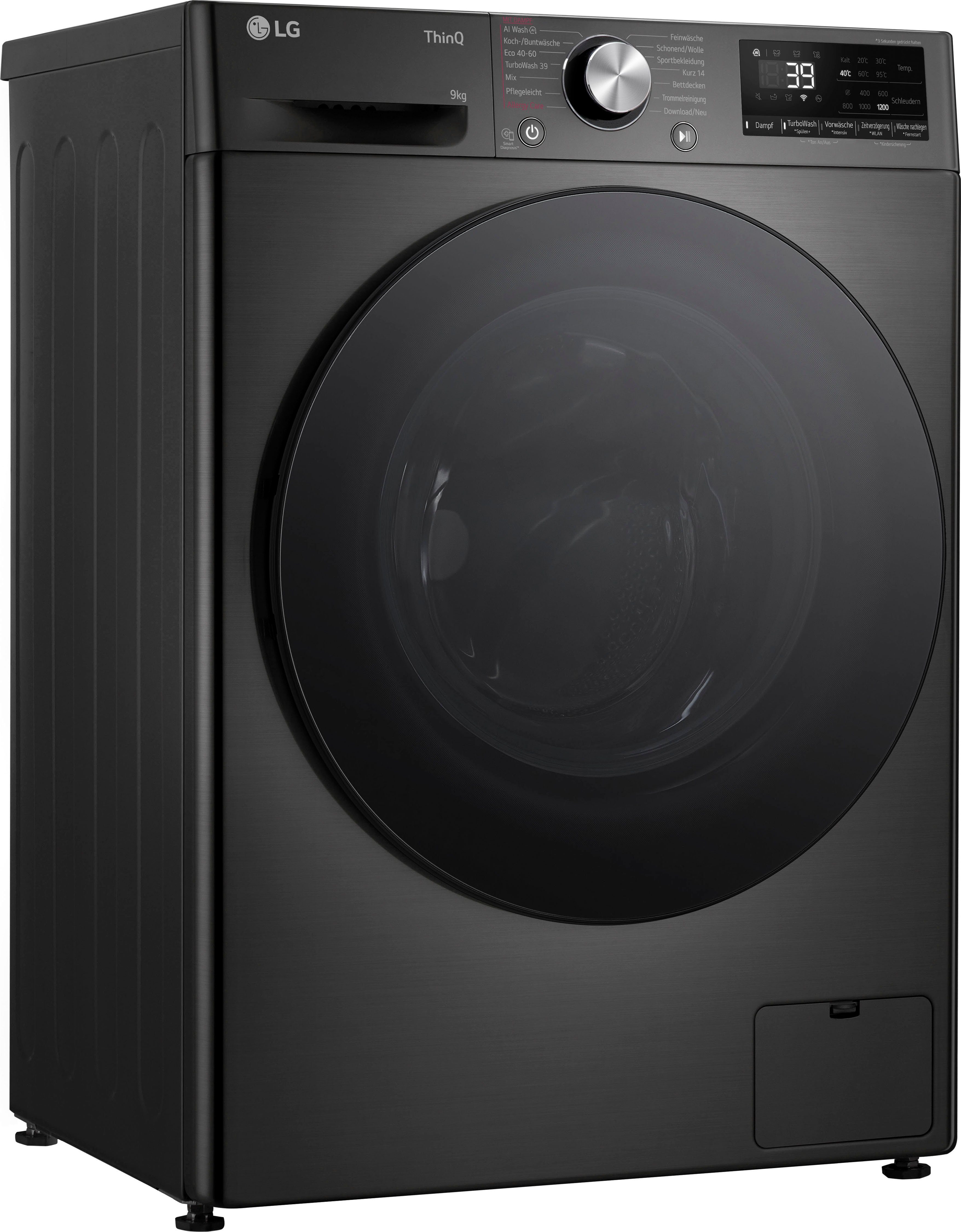 LG Waschmaschine F2V7SLIM9B, 9 kg, 1200 U/min, Raumsparer: nur 53,5 cm tief