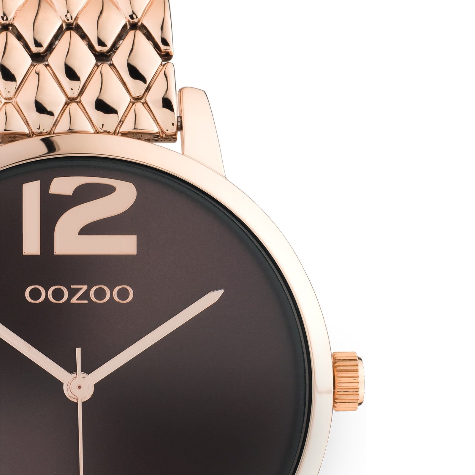 OOZOO Quarzuhr Oozoo Unisex Armbanduhr roségold Analog, (Analoguhr), Damen, Herrenuhr rund, (ca. 38mm) Edelstahlarmband, Elegant-Style