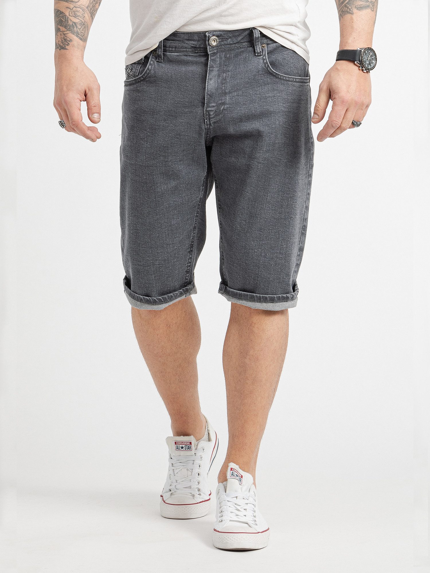 Rock Creek Bermudas Herren Shorts Jeansshorts Denim Grau RC-2427