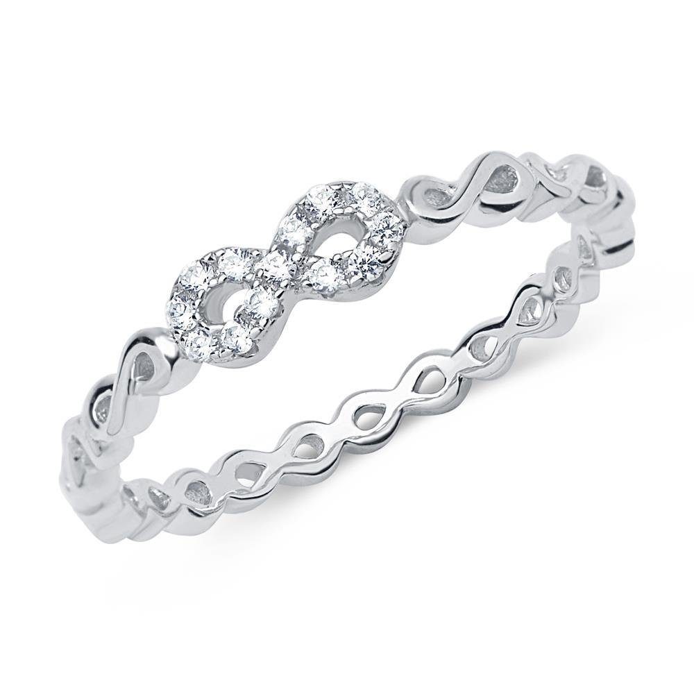 Unique Silberring 925er silber Infinity Ring mit Zirkonia SR0374 (Größe: 50mm)