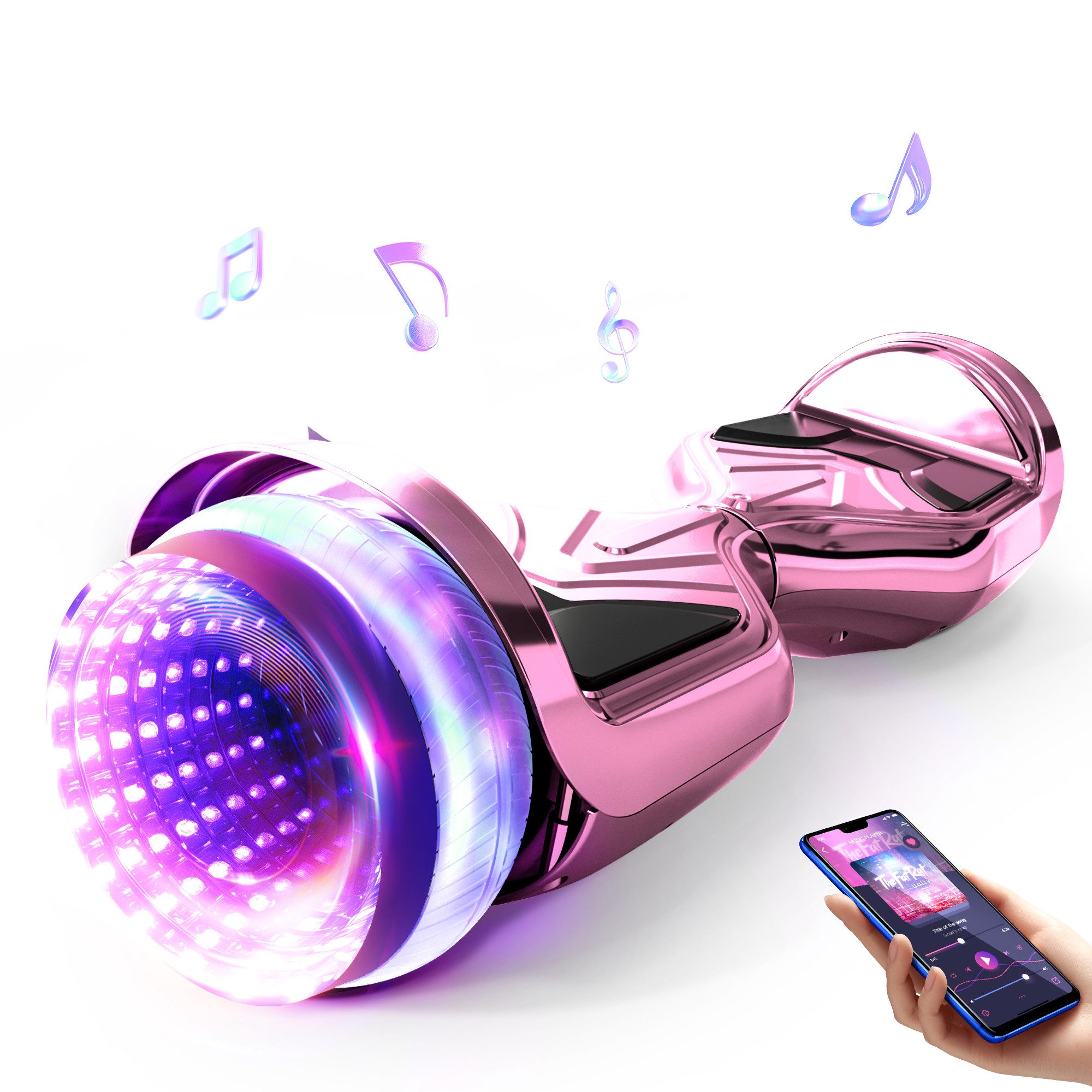 SISIGAD Balance Scooter 6,5 Zoll Dualmotorräder, Hoverboard mit LED-Licht, Smart Bluetooth, 10 km/h, Hoverboard mit LED Lichter Bluetooth,Geschenk für Kinder