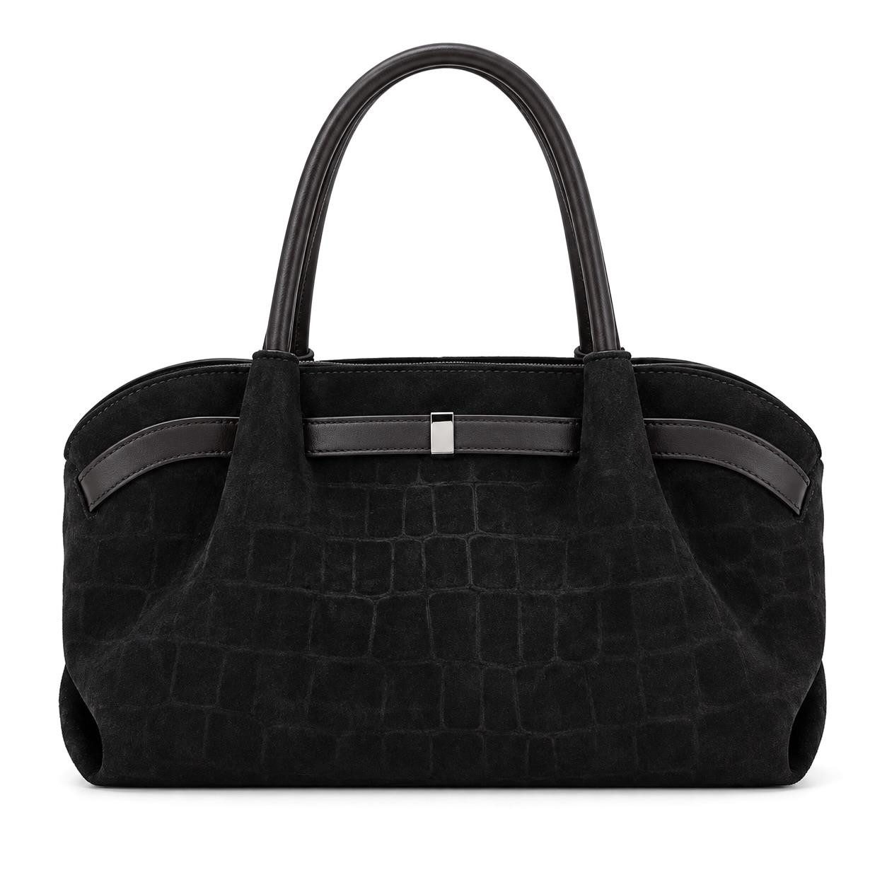ITALYSHOP24 Schultertasche Damen Tasche Tote Bag Krokoprägung Handtasche Wildleder Optik Mini Bag, Samt Umhängetasche Bodybag Crossbody Damentasche Cross Over Business