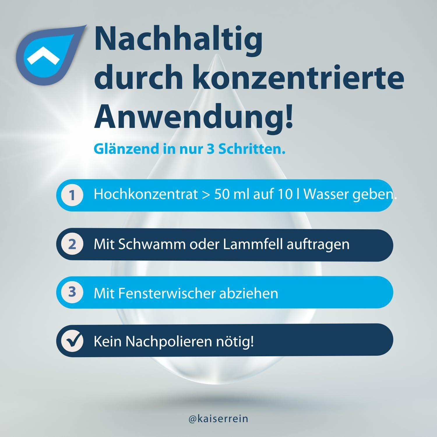 KaiserRein Fensterreiniger Konzentrat Glasreiniger (Hochkonzentrat, Streifenfrei, Antistatisch, Hohe Ergiebigkeit)