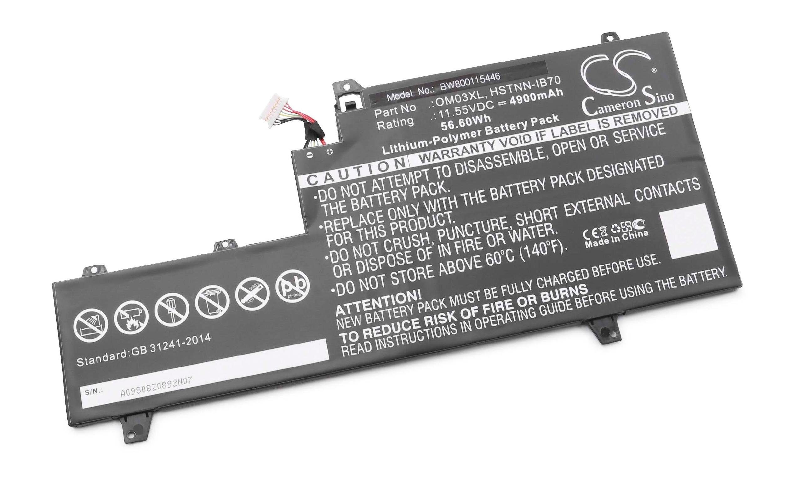 passend G2-1EN90EA, x360 x360 / X360 mAh Li-Polymer) Notebook 4900 G2-1EN97EA HP (4900mAh, 1030 Netbook 11,55V, vhbw 1030 1EN36EA, Laptop-Akku EliteBook für G2 1030