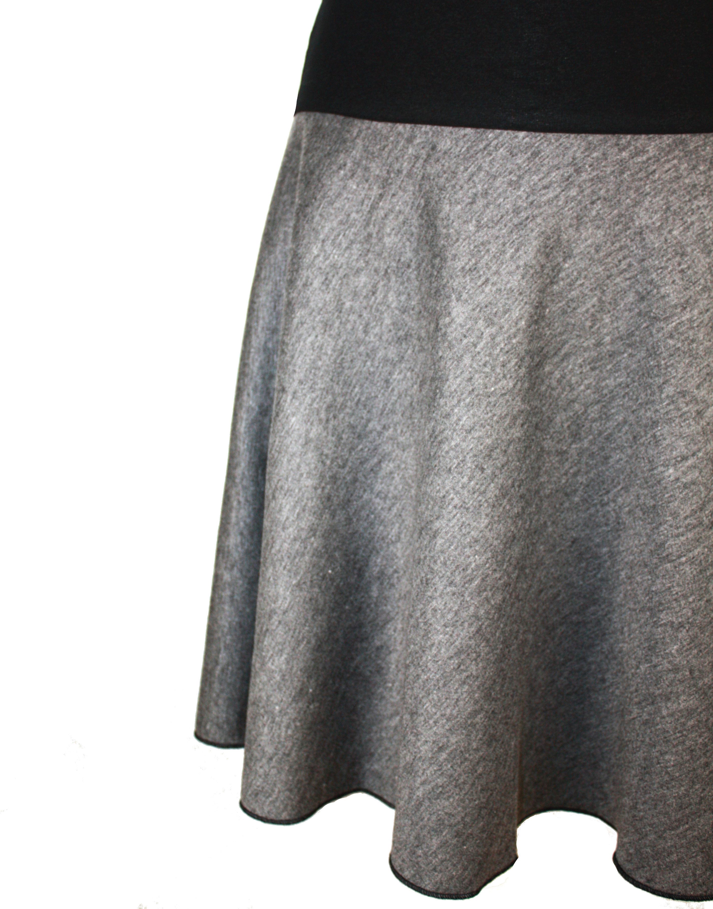 dunkle design A-Linien-Rock Weinrot Grau Schwarz Blau Bunt 57cm Punta elastischer Bund – Bild 2 von 3