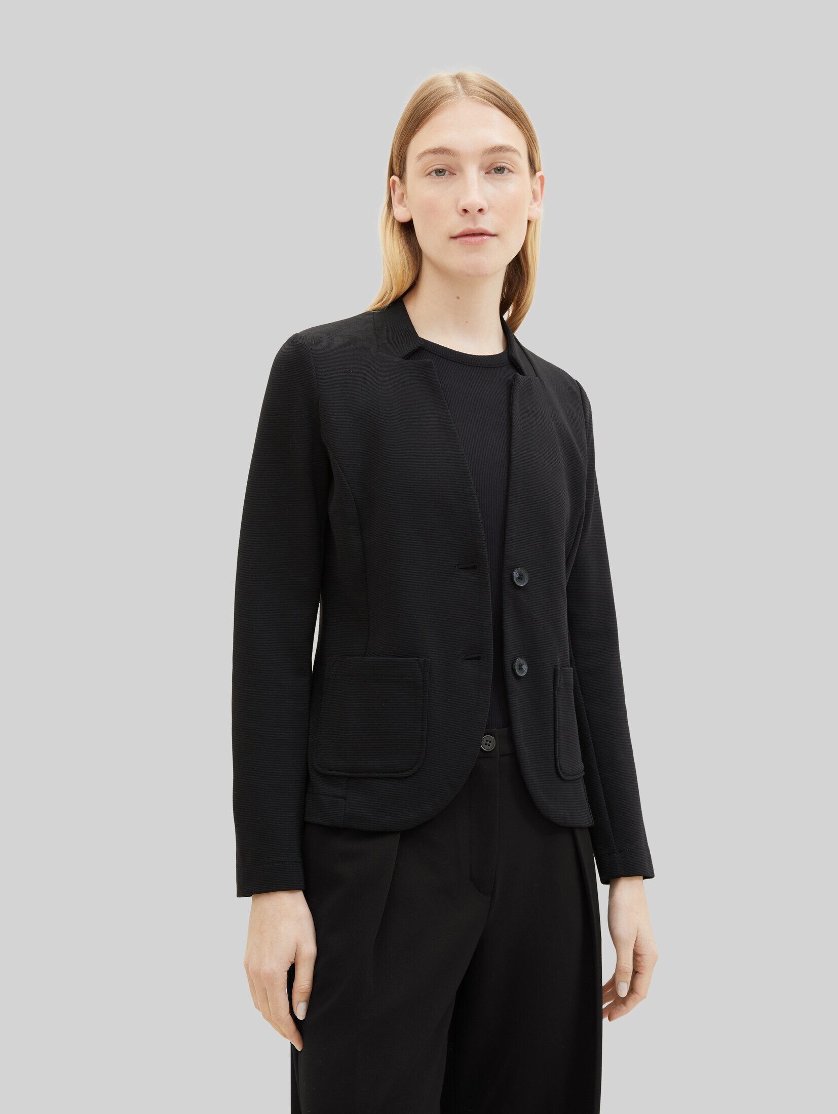 TOM TAILOR Jackenblazer Blazer Slim Fit Blazer mit Ottoman Struktur