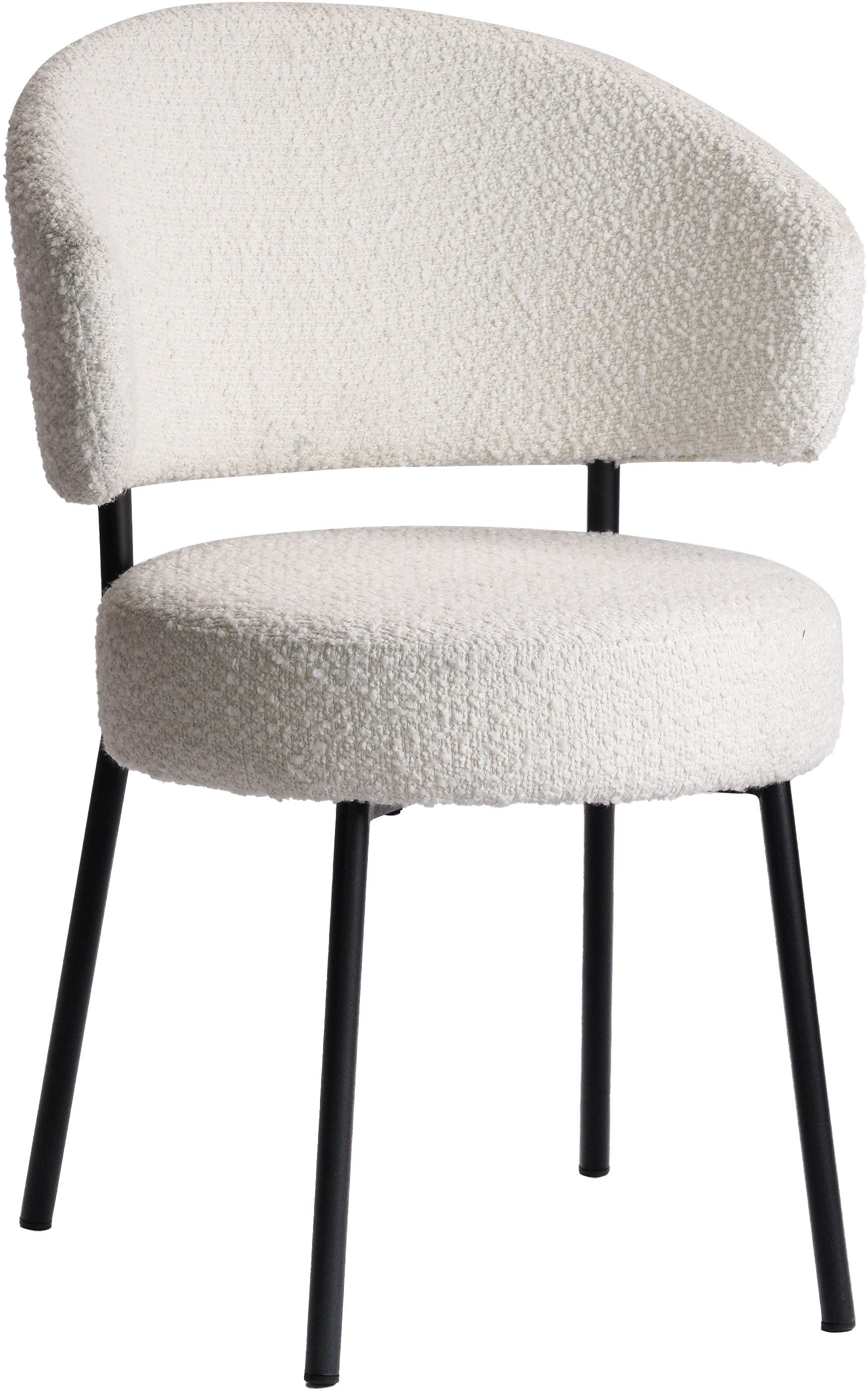 LeGer Home by Lena Gercke Esszimmerstuhl Sölve (Set, 2 St), Boucle Bezugsstoff, Metallgestell, Sitztiefe 48 cm – Bild 3 von 5