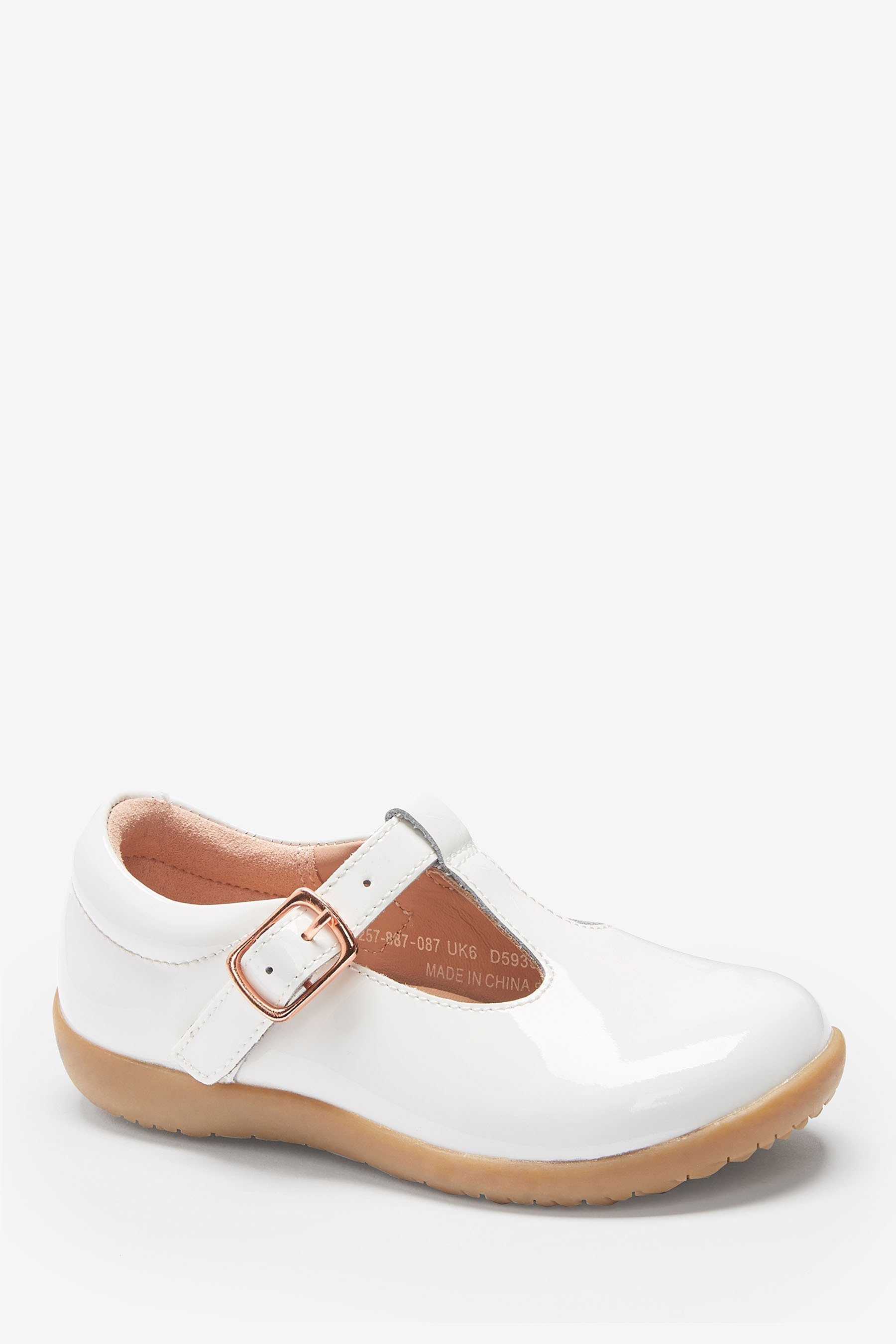 Next Little Luxe™ Schuhe mit T-Riemen T-Strap-Sandale (1-tlg) Ivory Leather Bridesmaid Collection
