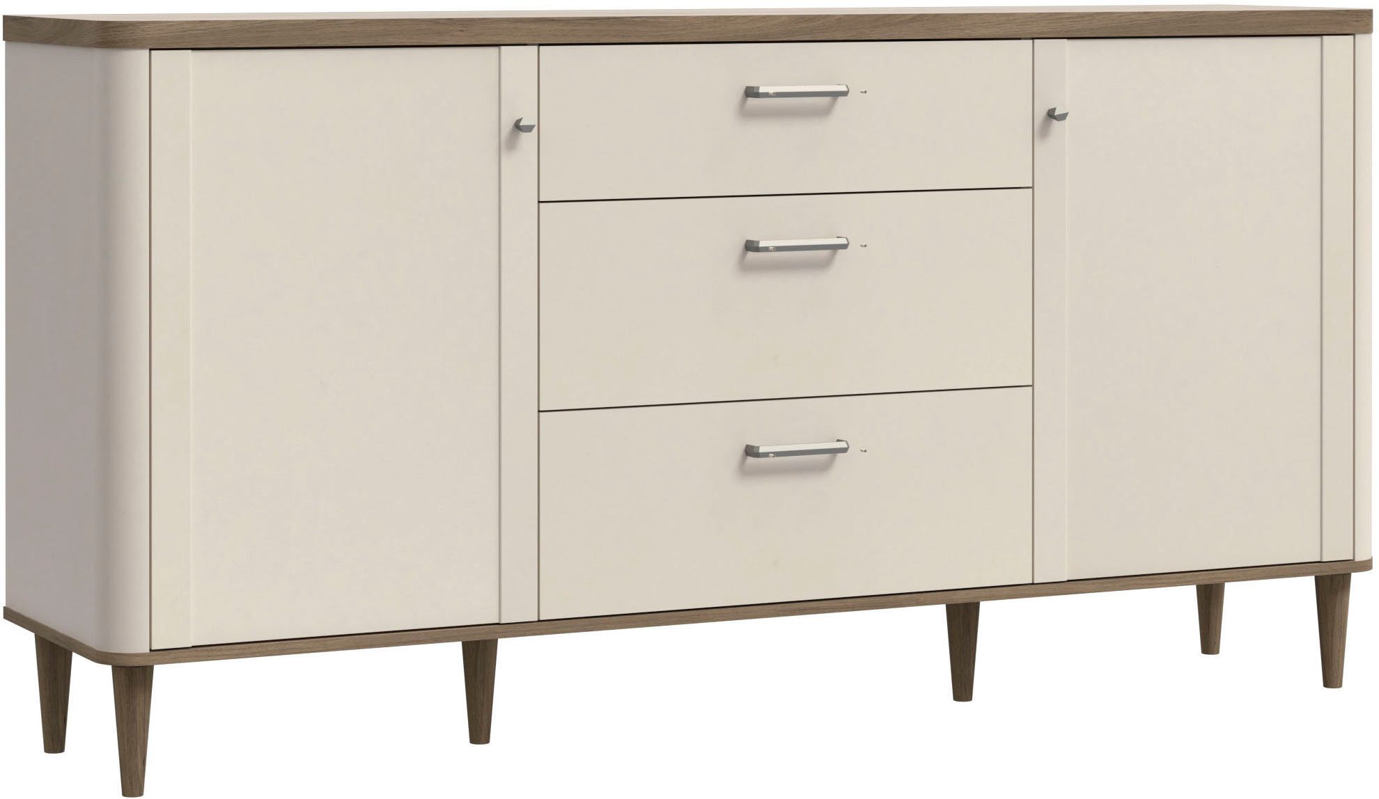 FORTE Sideboard, B/H/T 179,8/91,7/41,2 cm Echtholzfüße günstig online kaufen