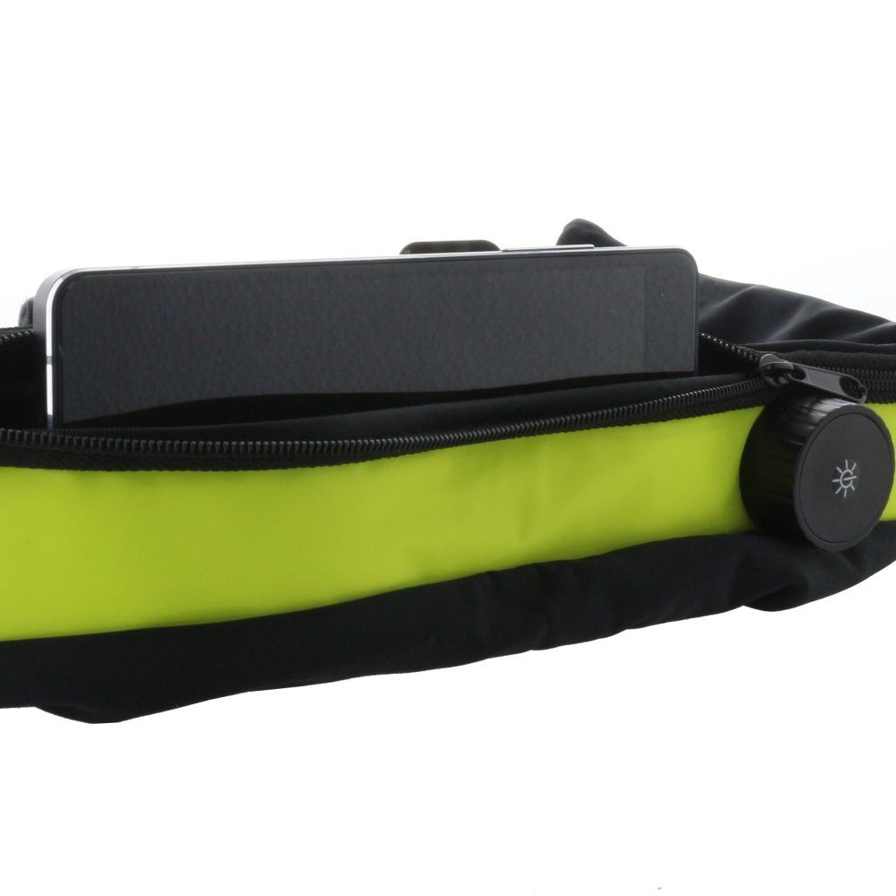 XiRRiX Gürtel Handy Farben Lichtgürtel St) 3 in gelb mit Laufgürtel für LED zum Modi knalligen verschiedenen (1 joggen