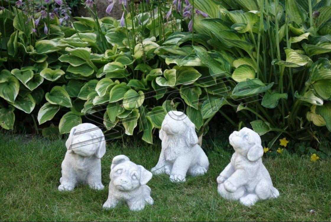 Deko Skulptur Figur Hund Statue Stein Garten JVmoebel Skulptur Figuren Dekoration Terrasse S103076