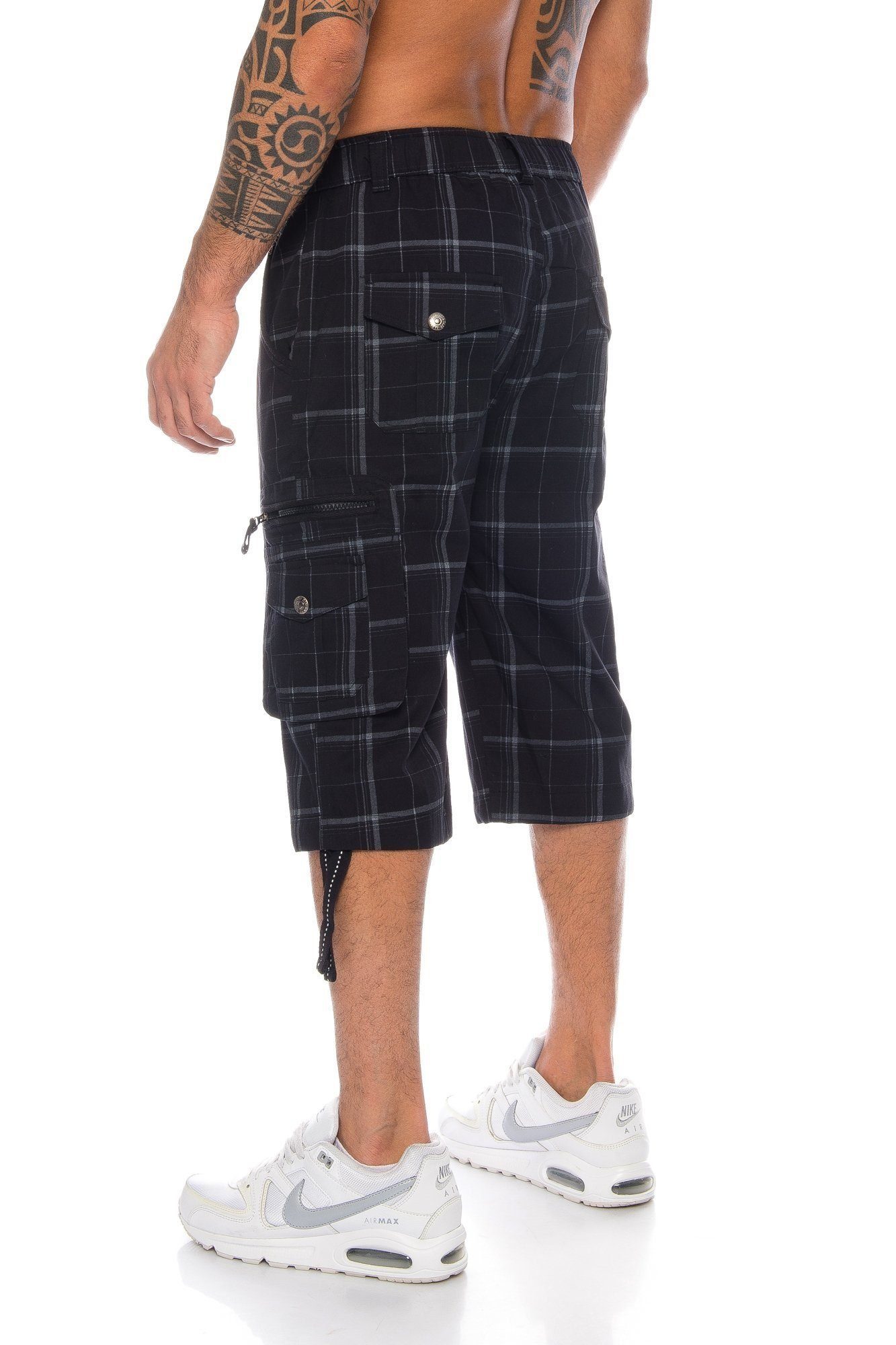 Kendindza Collection Cargoshorts 3/4 Bermuda Shorts Herren, Kurze Hose Herren, Cargobermuda Taschen Kopf und Reißverschluss Cargohose