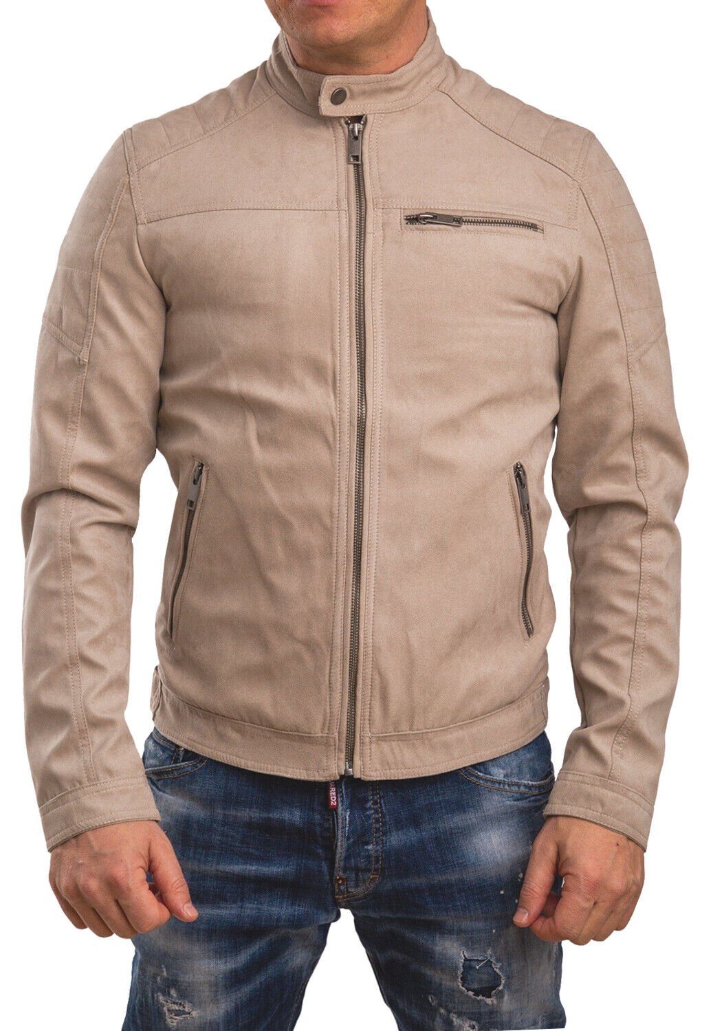 Jack & Jones Lederjacke stilvolle Bikerjacke aus Kunstleder Zeitlose Kunstl günstig online kaufen