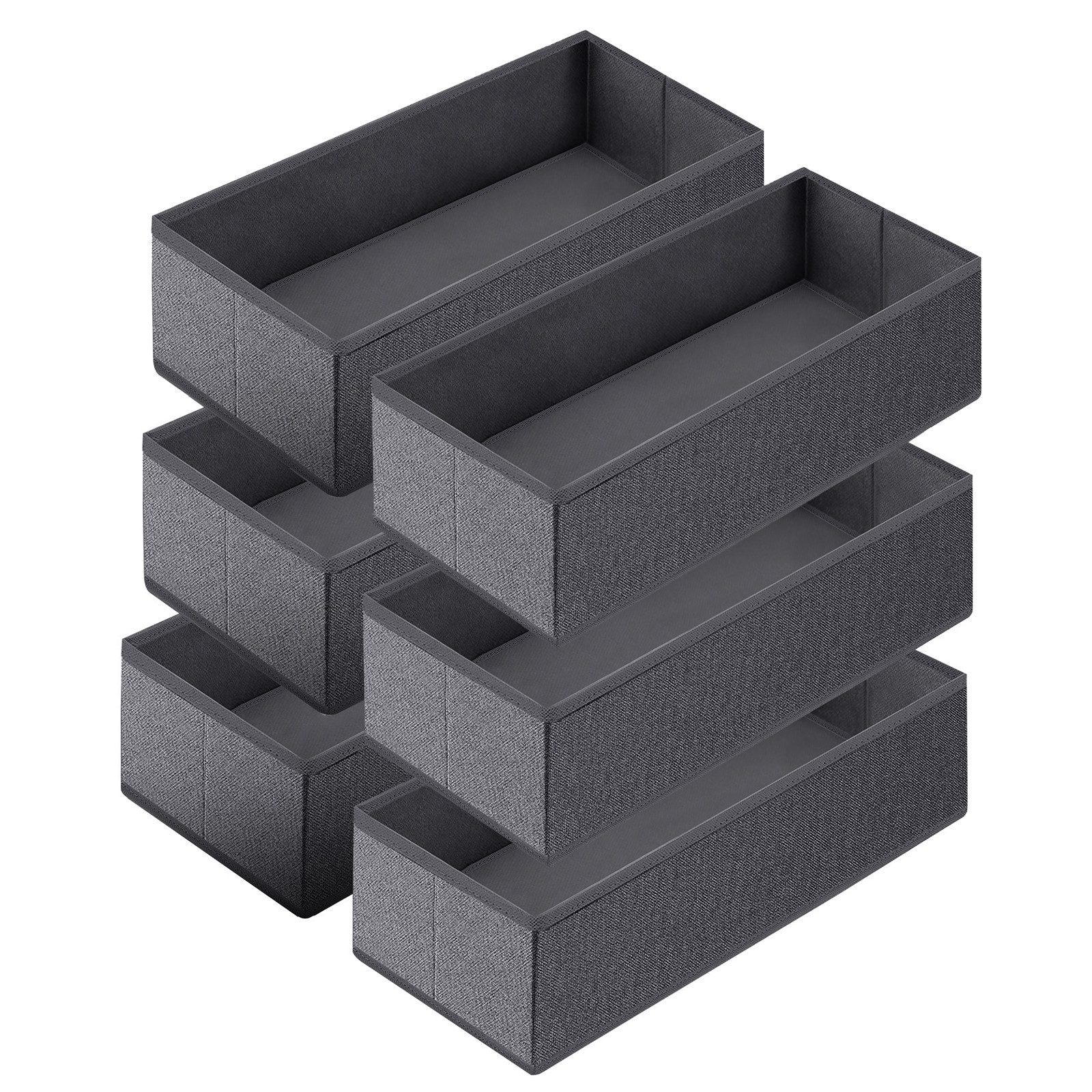 Sekey Aufbewahrungsbox Aufbewahrungsbox Set aus Vliesstoff – faltbarer, 6 St Schubladen Organizer für Schrank und Kleiderschrank 19×40×11 cm
