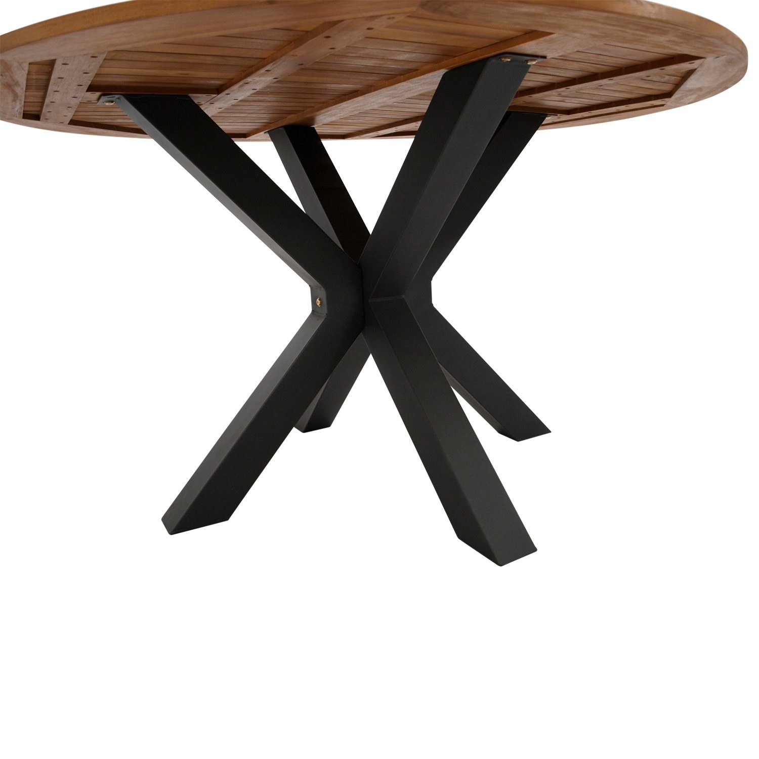 DEGAMO Gartentisch MADEIRA, 130cm rund, Metall anthrazit, Tischplatte