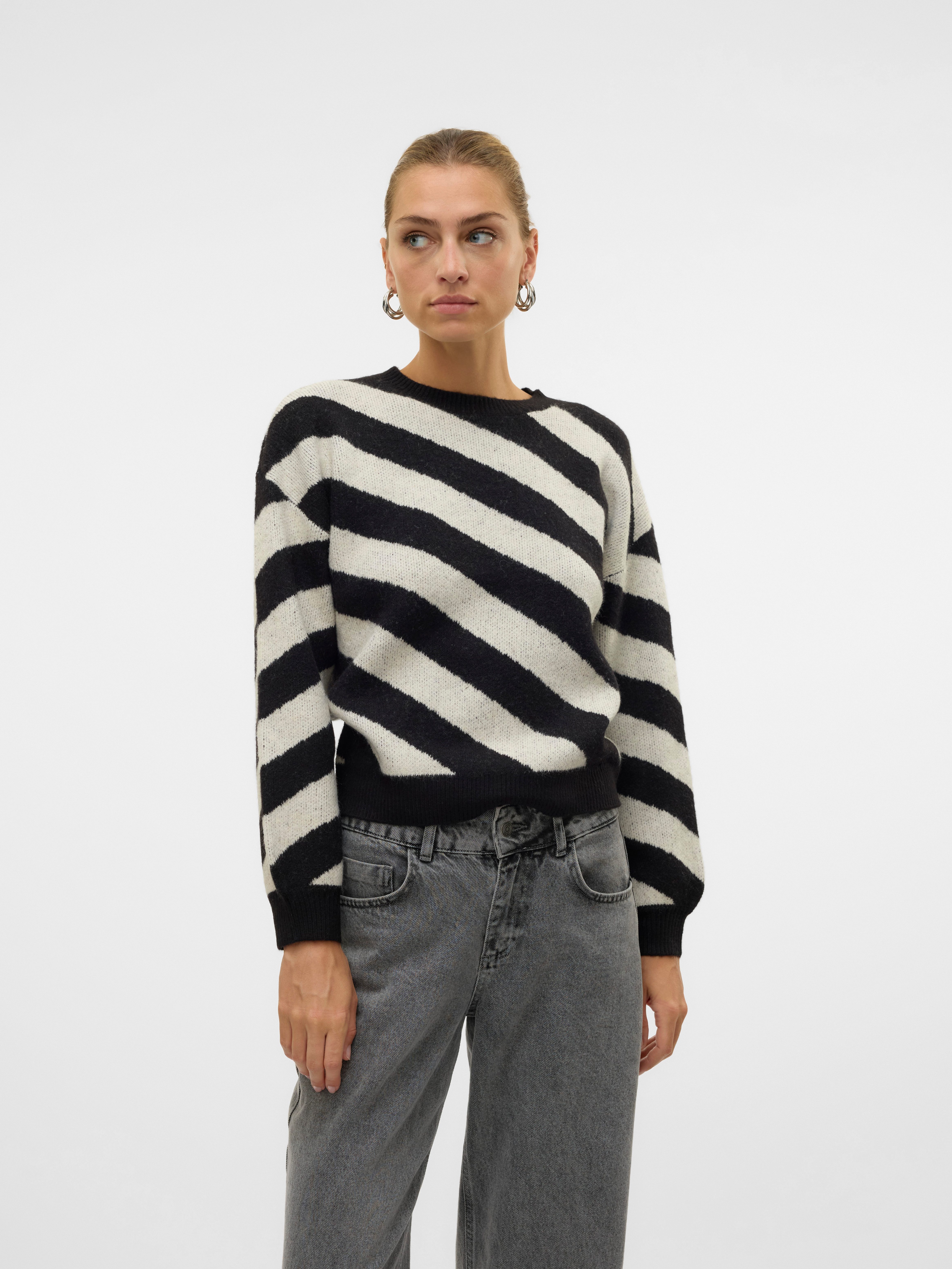 Vero Moda Rundhalspullover VMLARA LS O-NECK PULLOVER GA BOO REP günstig online kaufen
